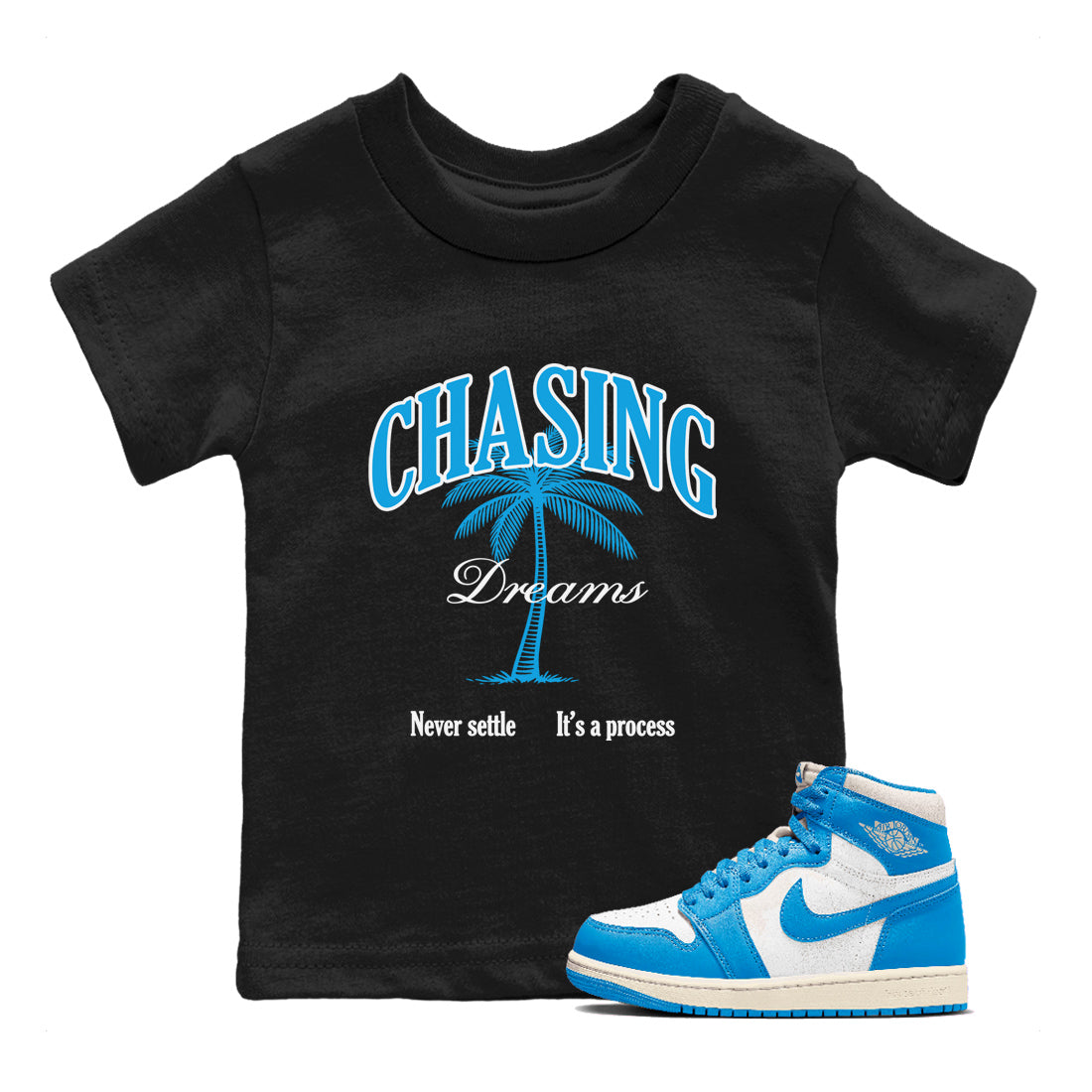 Chasing Dreams snkmatch Tees Kids - Air Jordan 1 UNC Reimagined