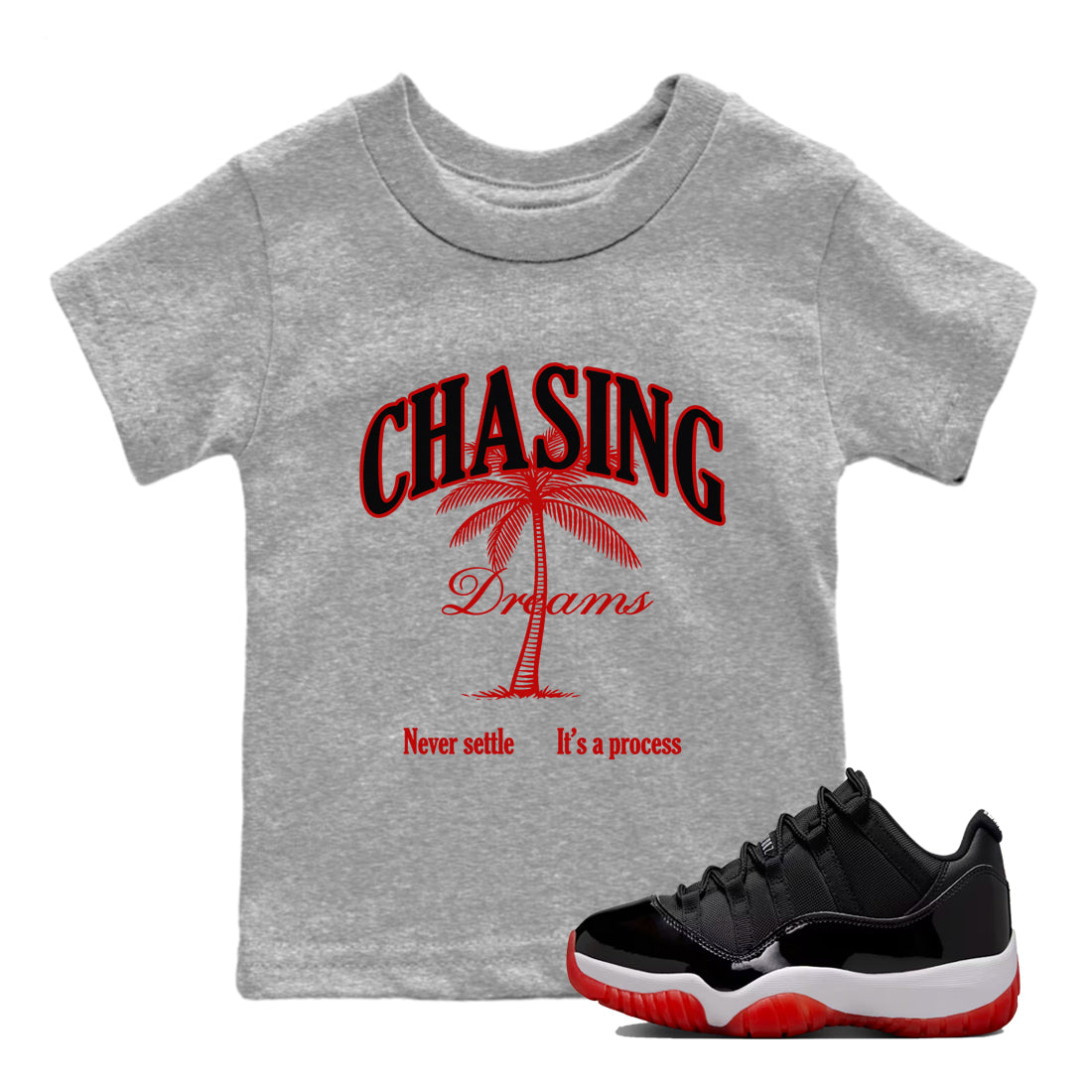 Chasing Dreams snkmatch Tees Kids - Air Jordan 11 Bred