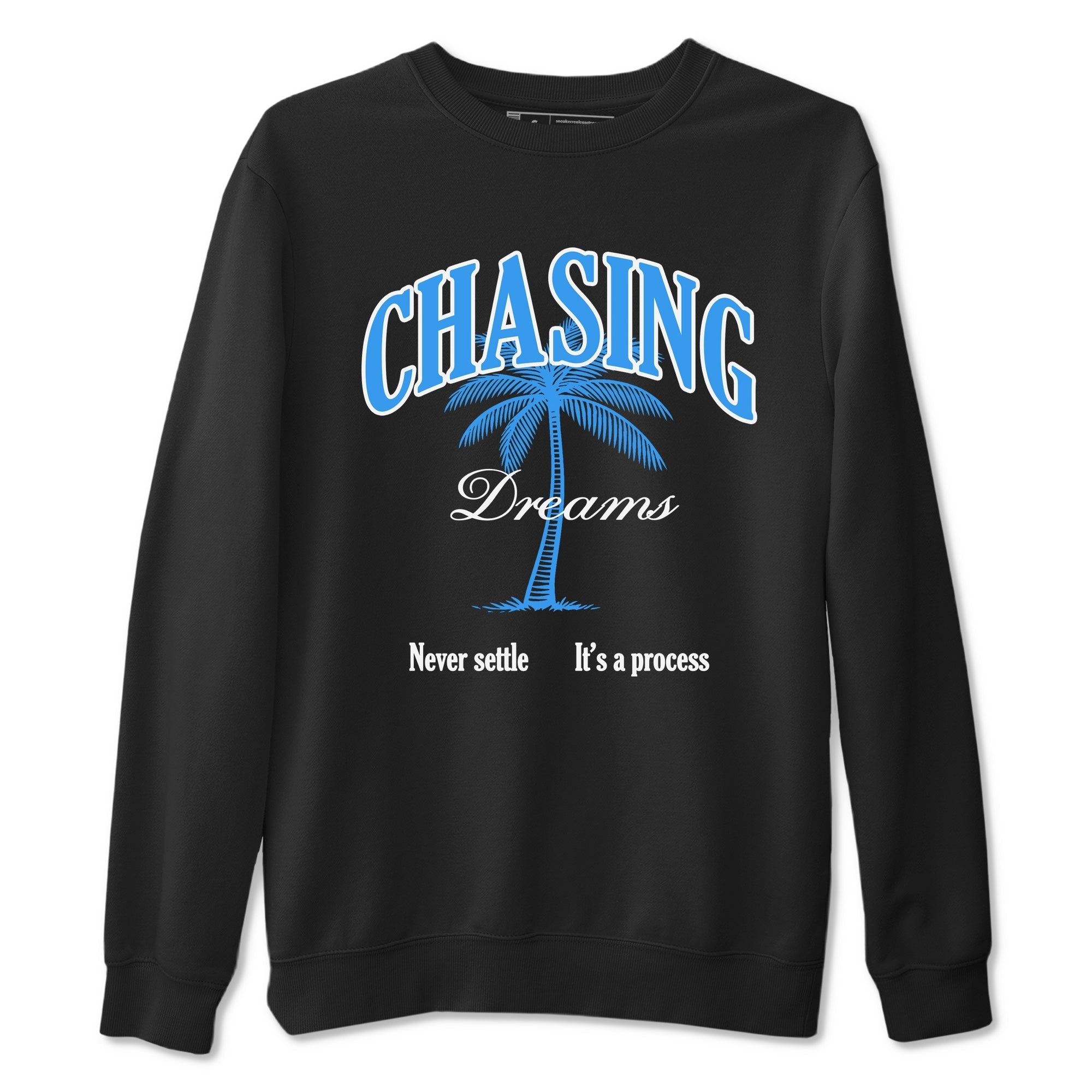 Chasing Dreams snkmatch Tees - Air Jordan 12 White and University Blue