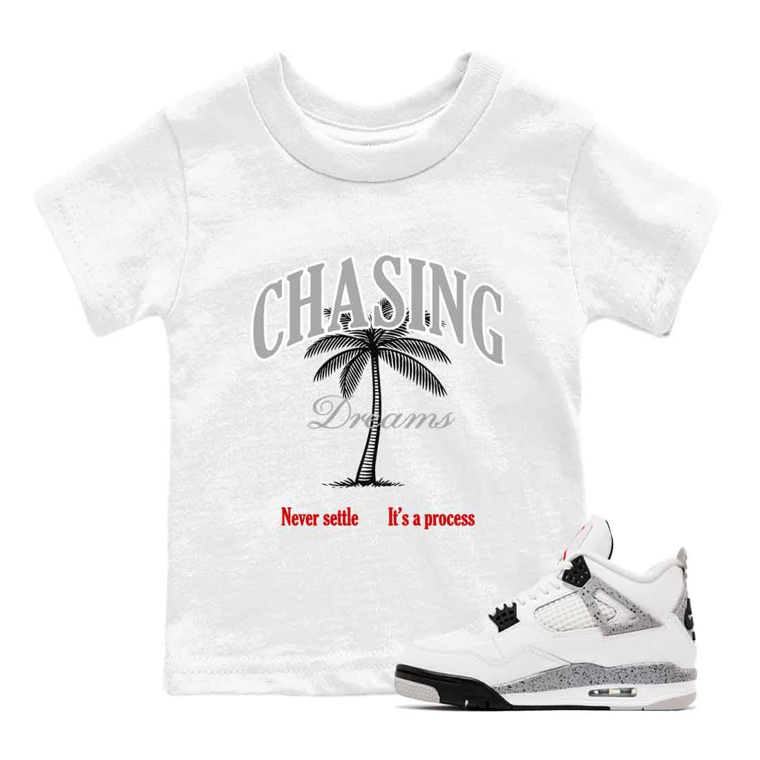 Chasing Dreams snkmatch Tees Kids - Air Jordan 4 White Cement