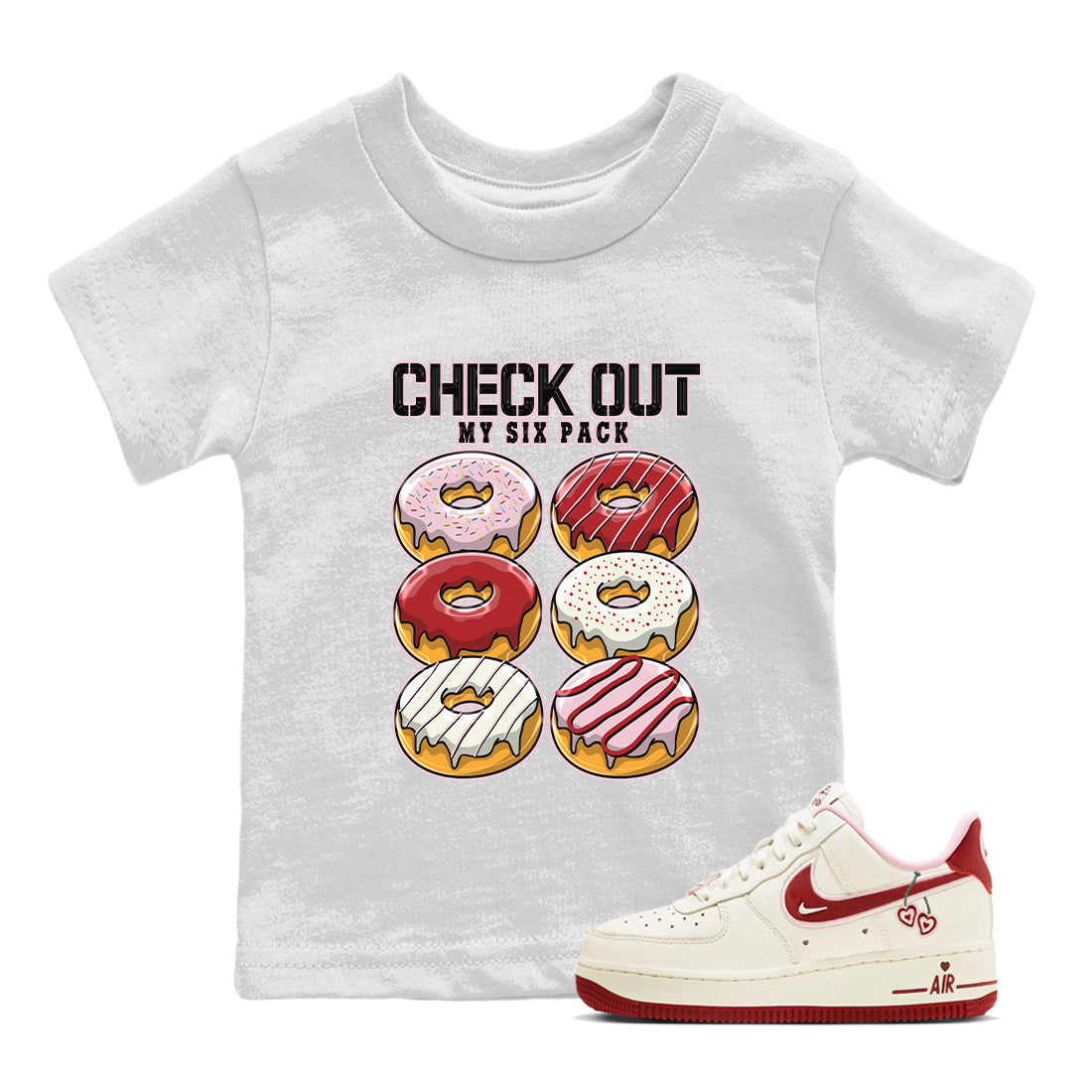 Check Out My Six Pack Kids Tops - Air Force 1 Valentines Day