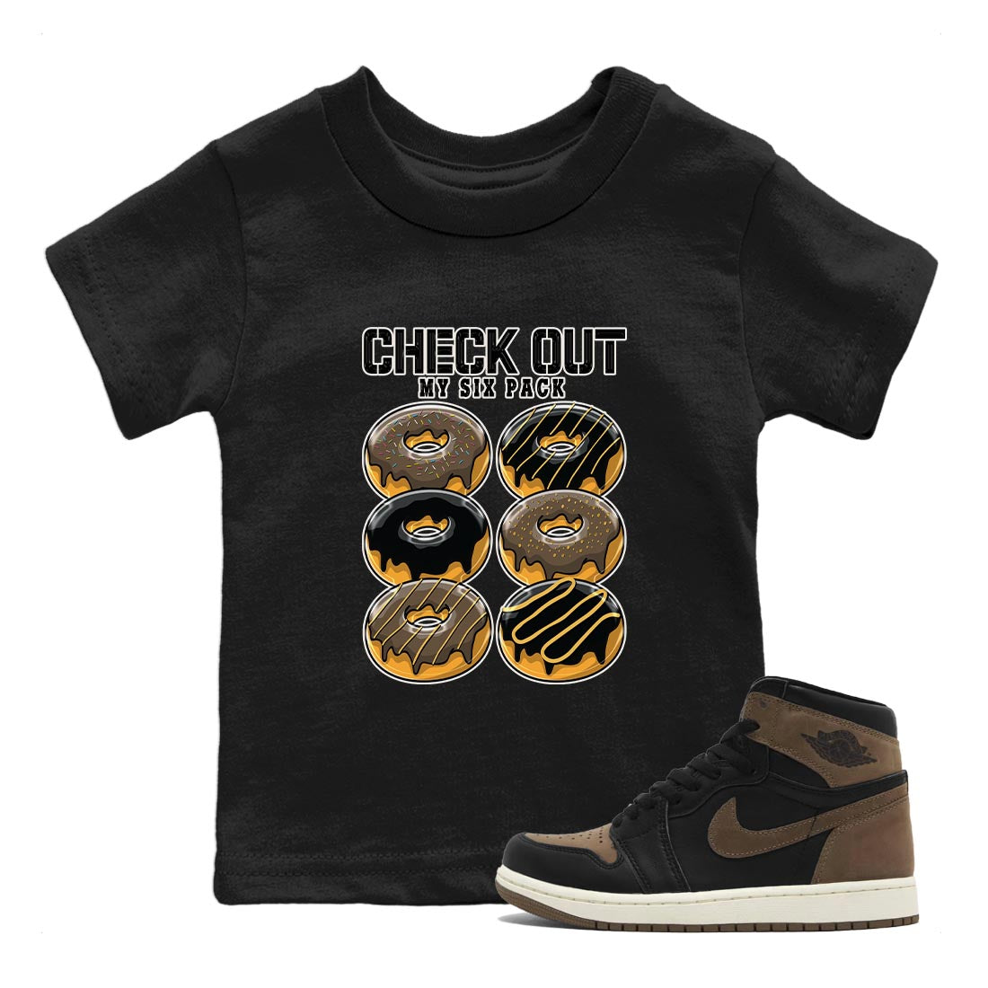 Check Out My Six Pack snkmatch Tee Kids - Air Jordan 1 Palomino