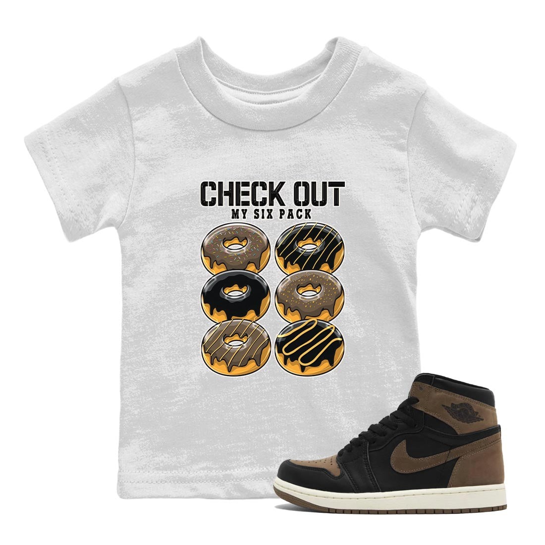 Check Out My Six Pack snkmatch Tee Kids - Air Jordan 1 Palomino