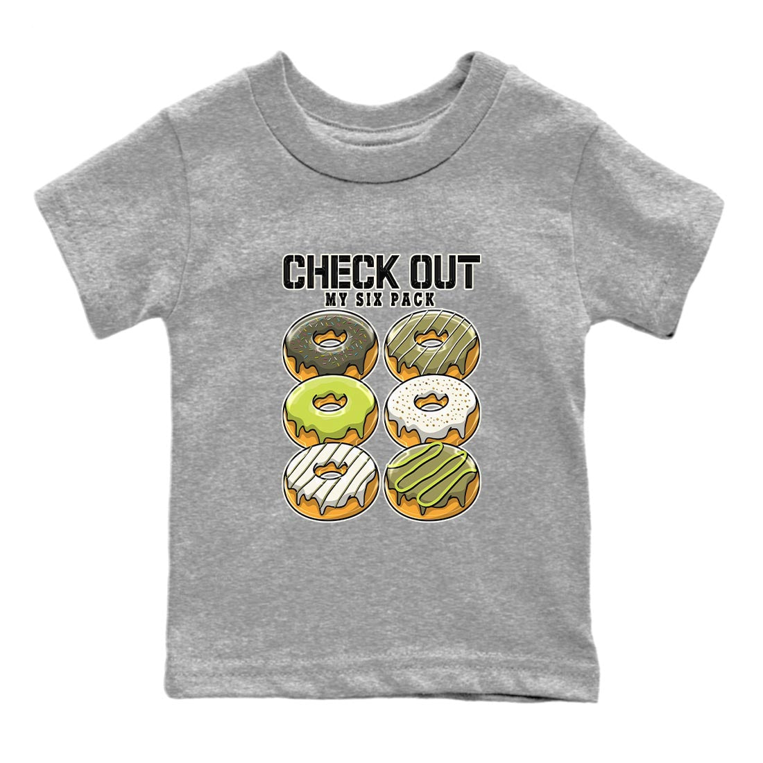 Check Out My Six Pack snkmatch Tee Kids - Air Jordan 1 Travis Scott Golf Olive