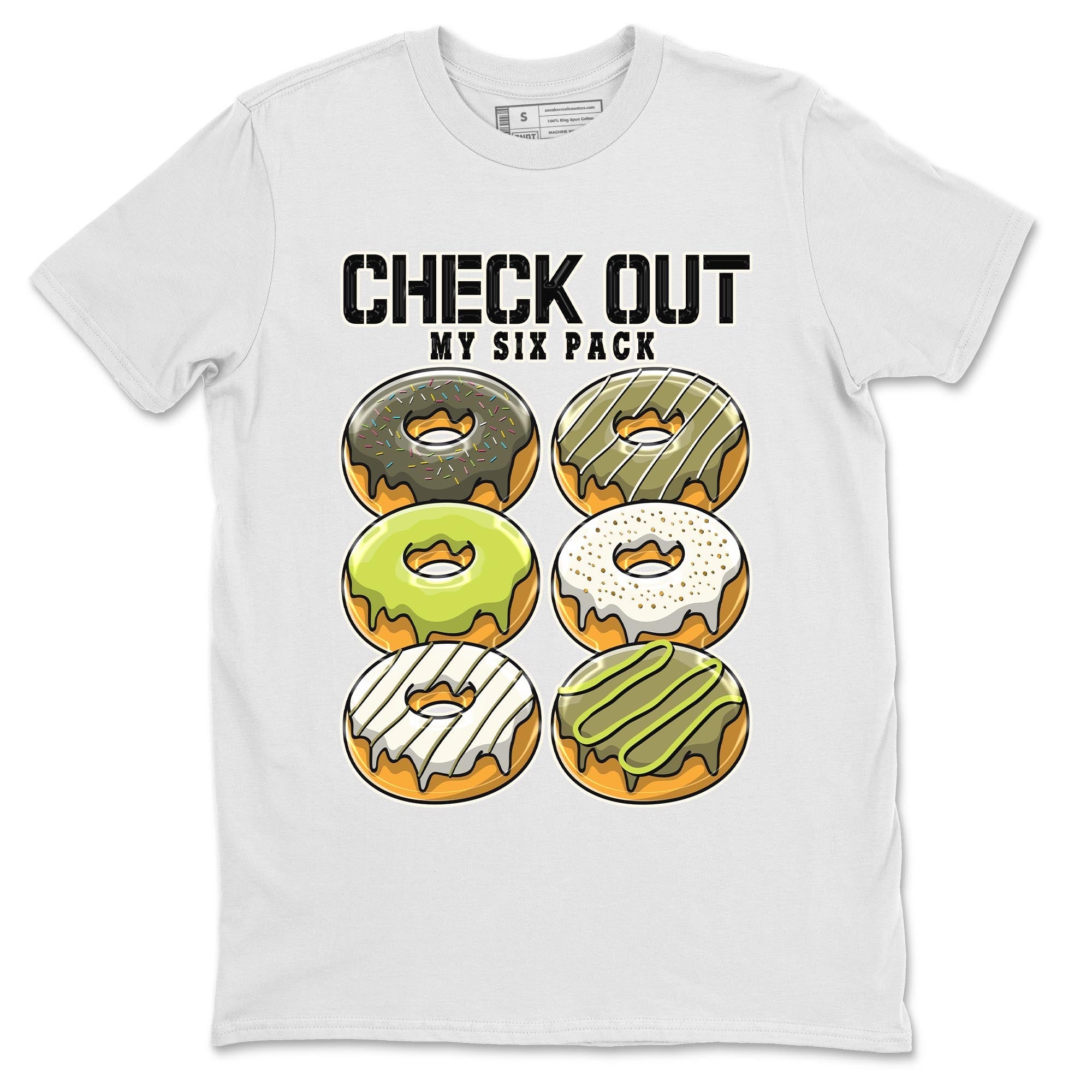 Check Out My Six Pack snkmatch Tee - Air Jordan 1 Travis Scott Golf Olive