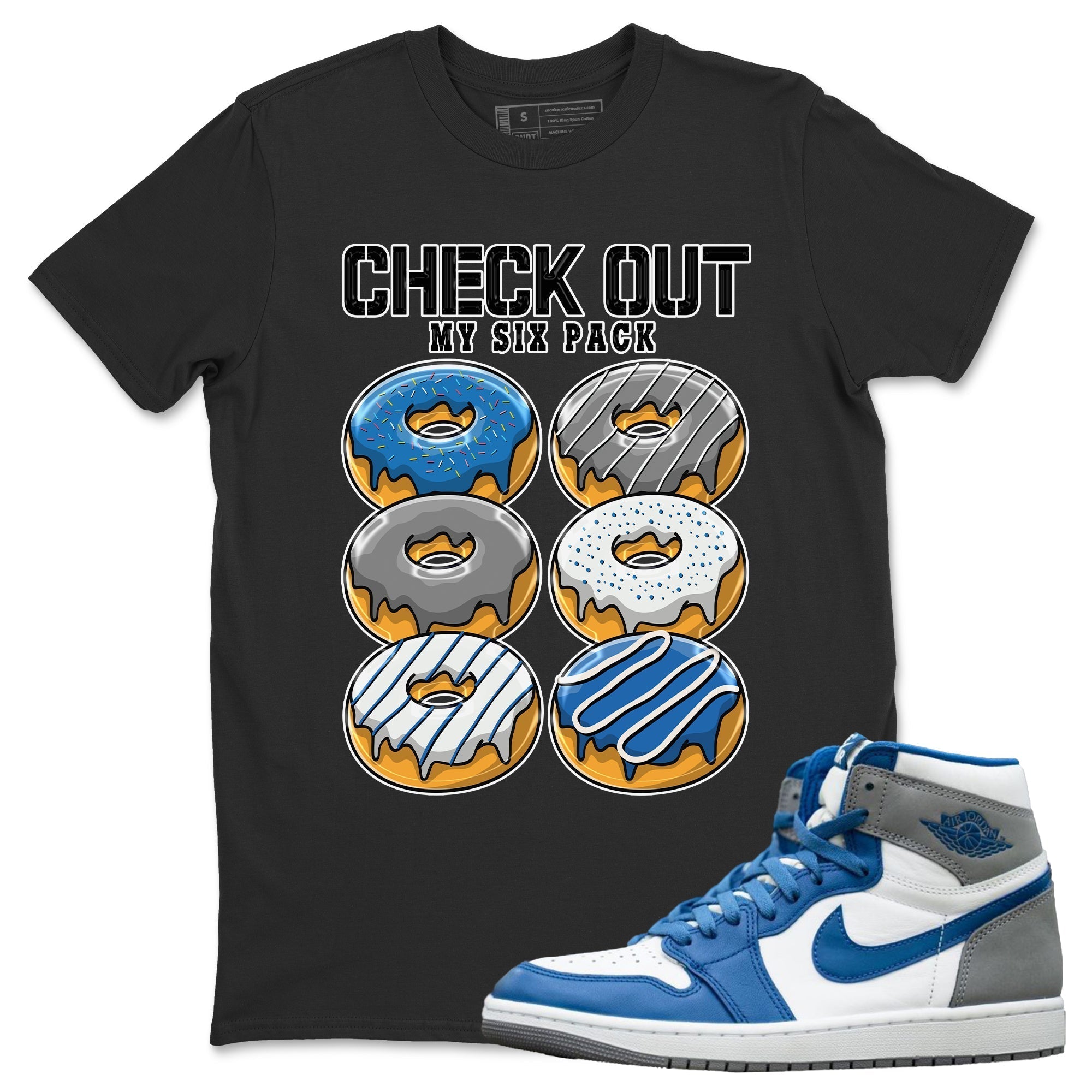 Check Out My Six Pack Unisex Tops - Air Jordan 1 True Blue