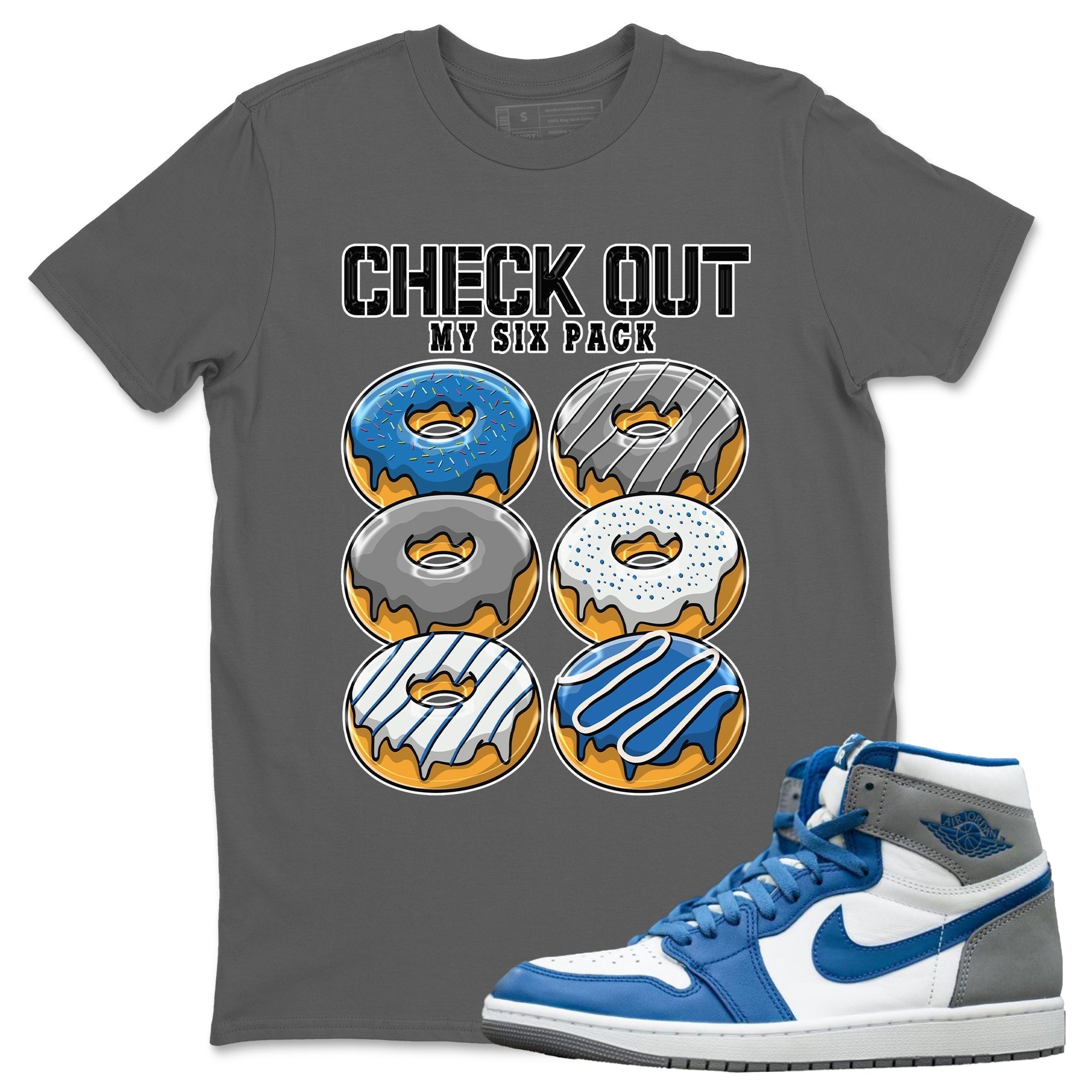 Check Out My Six Pack Unisex Tops - Air Jordan 1 True Blue