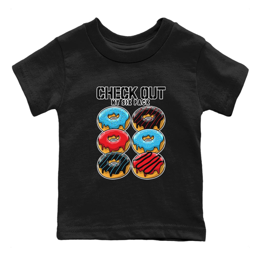 Check Out My Six Pack snkmatch Tee Kids - Air Jordan 1 UNC to Chicago