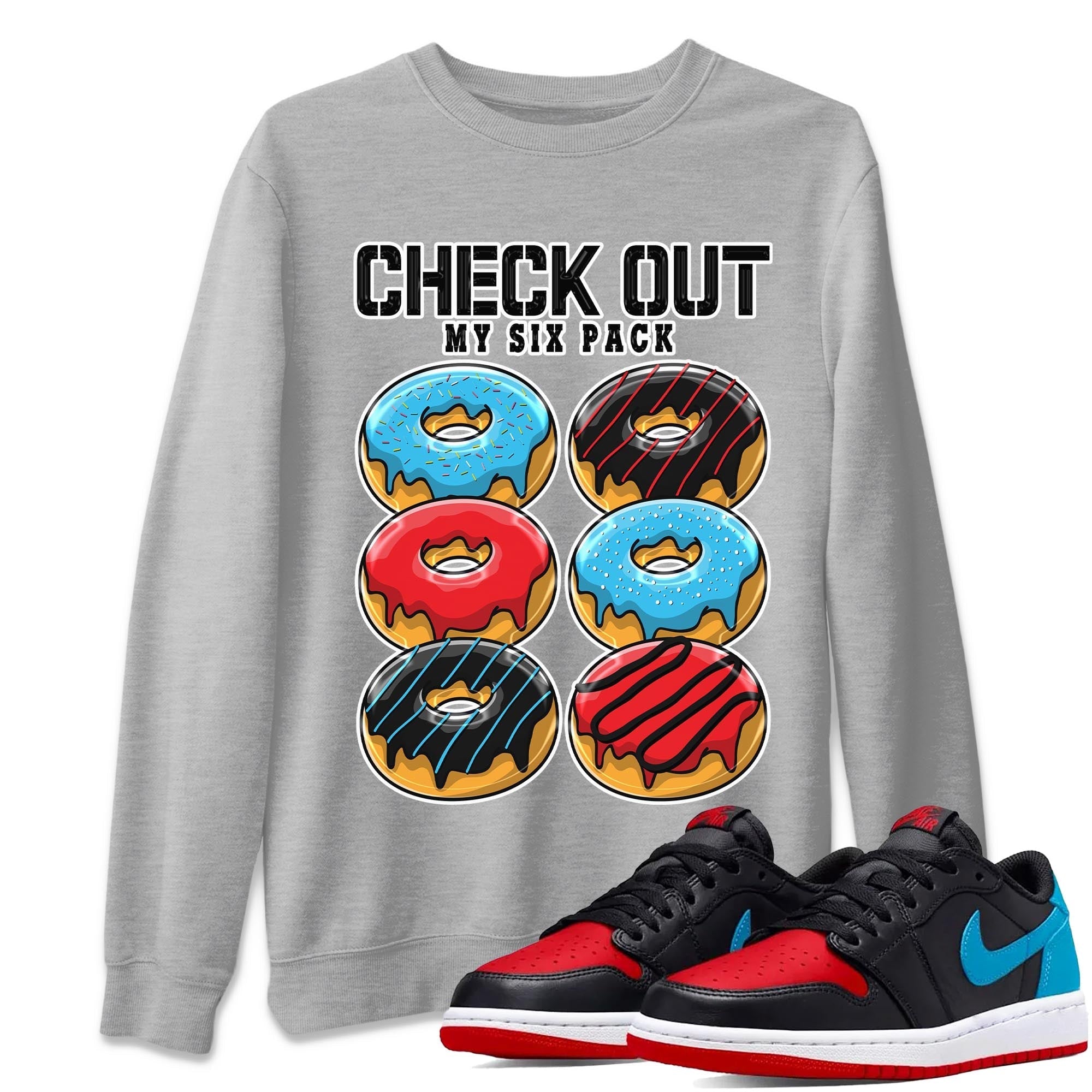 Check Out My Six Pack snkmatch Tee - Air Jordan 1 UNC to Chicago