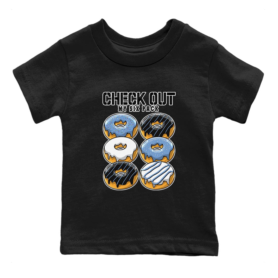 Check Out My Six Pack snkmatch Tee Kids - Air Jordan 1 UNC Toe