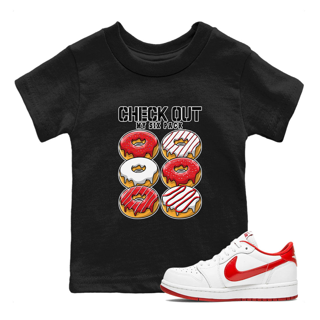 Check Out My Six Pack snkmatch Tee Kids - Air Jordan 1 University Red