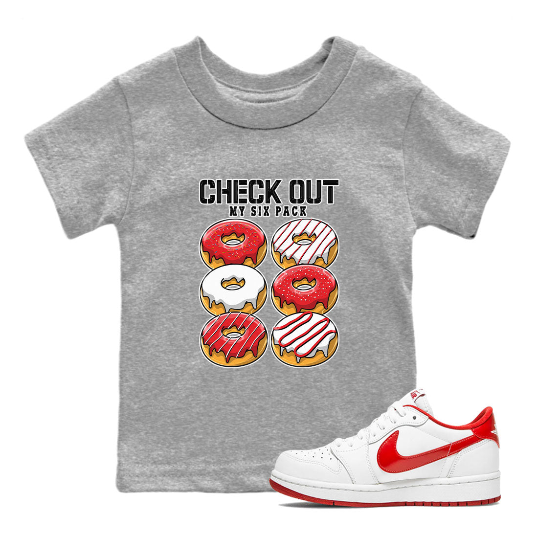 Check Out My Six Pack snkmatch Tee Kids - Air Jordan 1 University Red