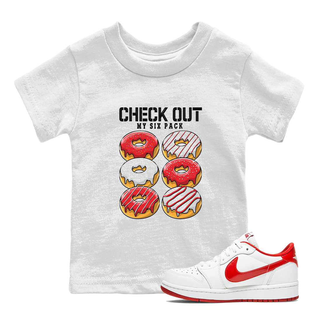 Check Out My Six Pack snkmatch Tee Kids - Air Jordan 1 University Red