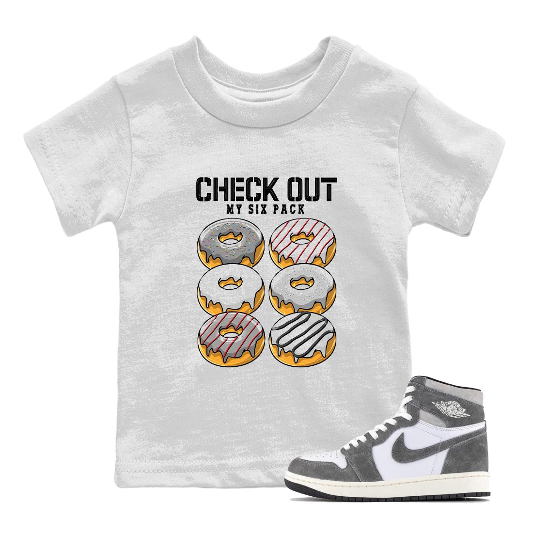 Check Out My Six Pack Kids Tops - Air Jordan 1 Washed Heritage