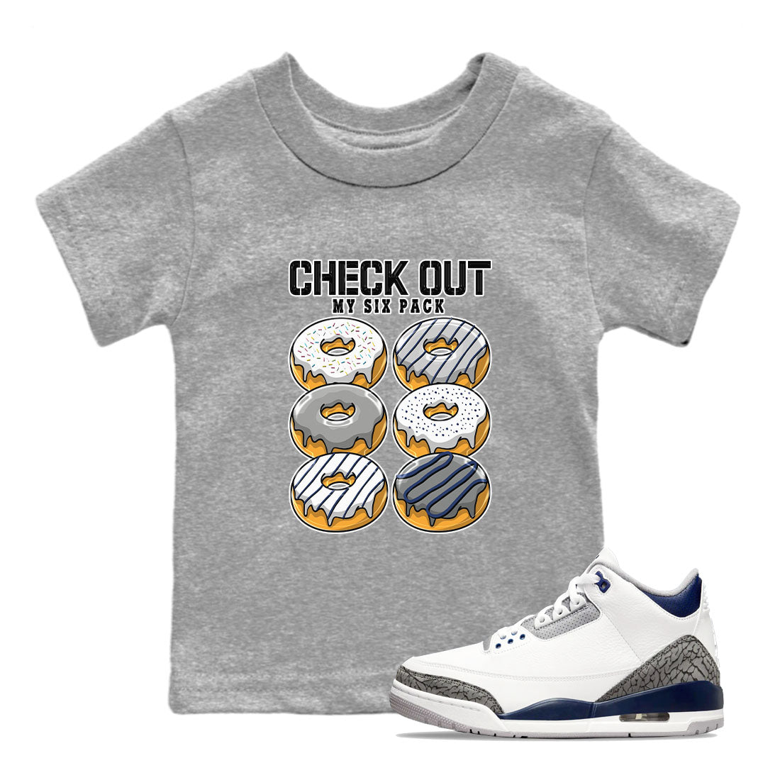 Check Out My Six Pack snkmatch Tees Kids - Air Jordan 3 Midnight Navy 2023