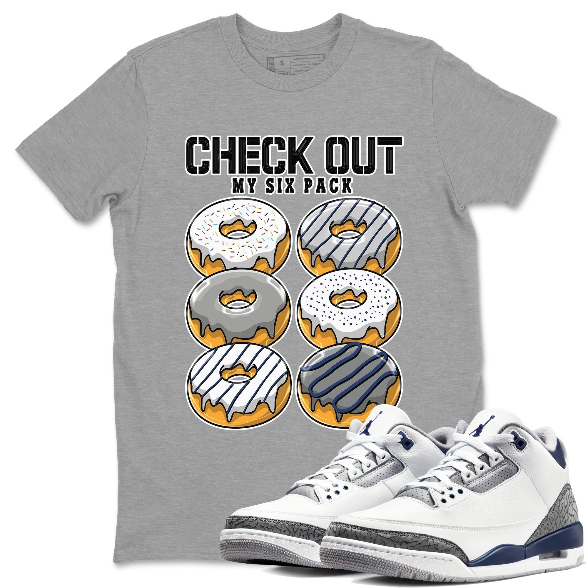 Check Out My Six Pack snkmatch Tees - Air Jordan 3 Midnight Navy 2023