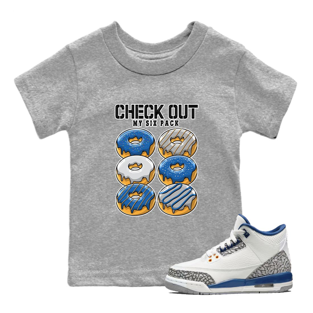 Check Out My Six Pack Kids Tops - Air Jordan 3 Wizards