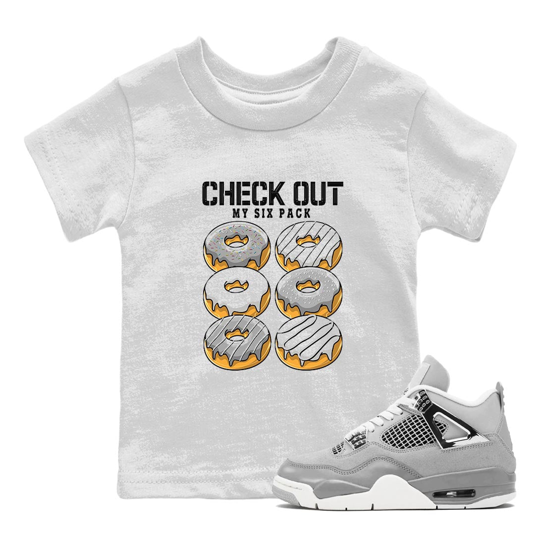 Check Out My Six Pack snkmatch Tee Kids - Air Jordan 4 Frozen Moments