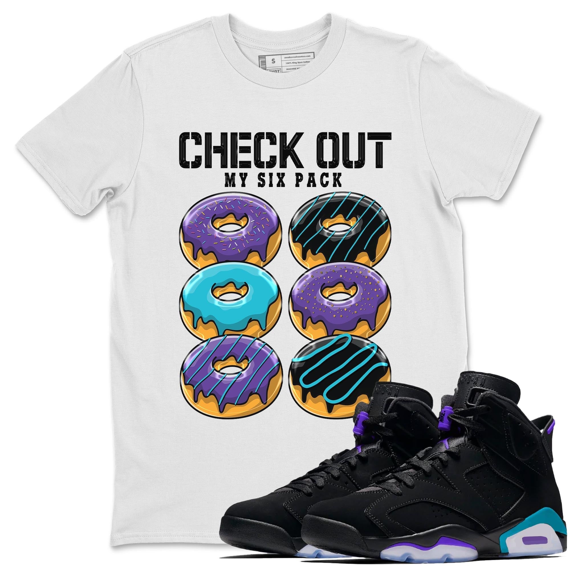 Check Out My Six Pack snkmatch Tee - Air Jordan 6 Aqua
