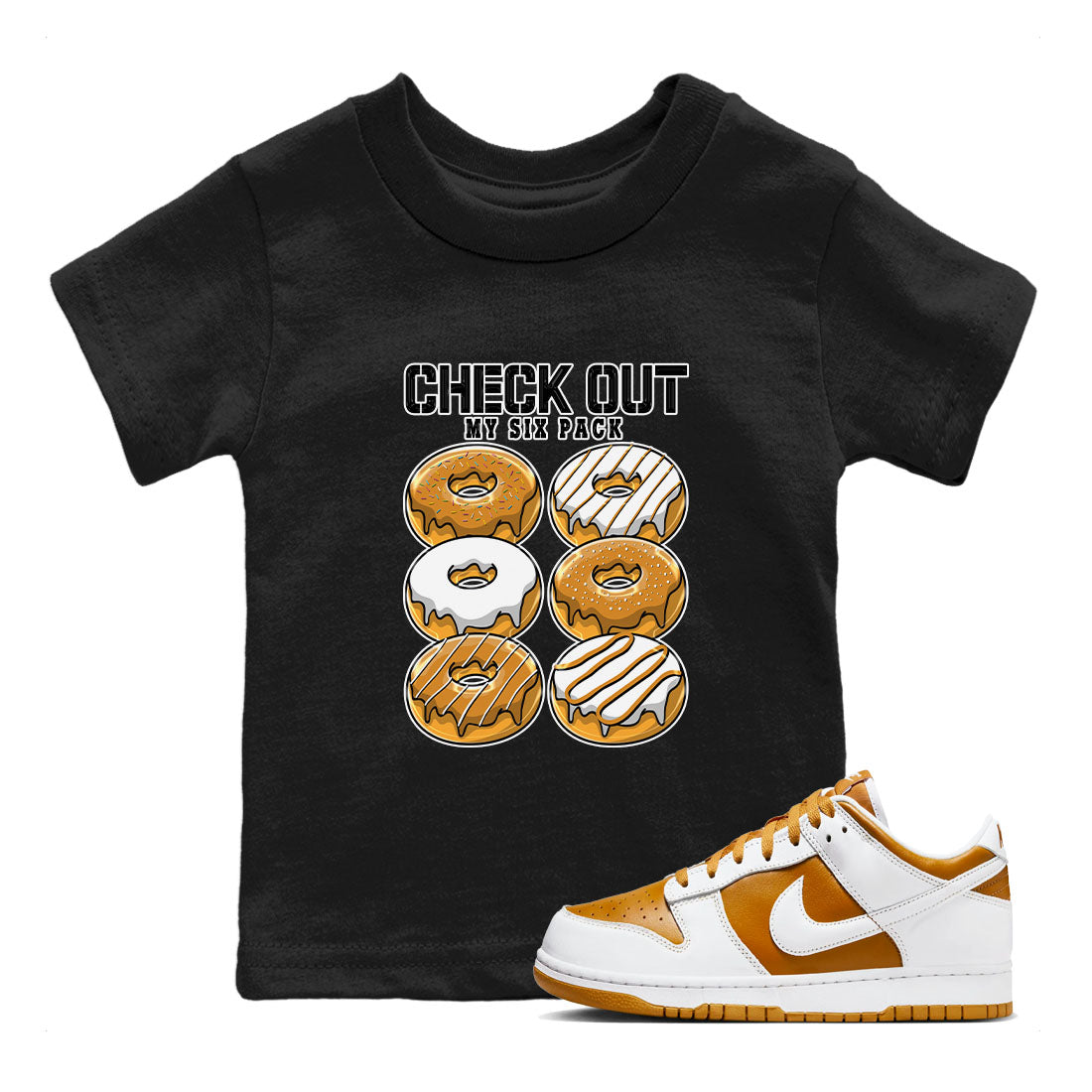 Check Out My Six Pack snkmatch Tees Kids - Dunk Dark Curry