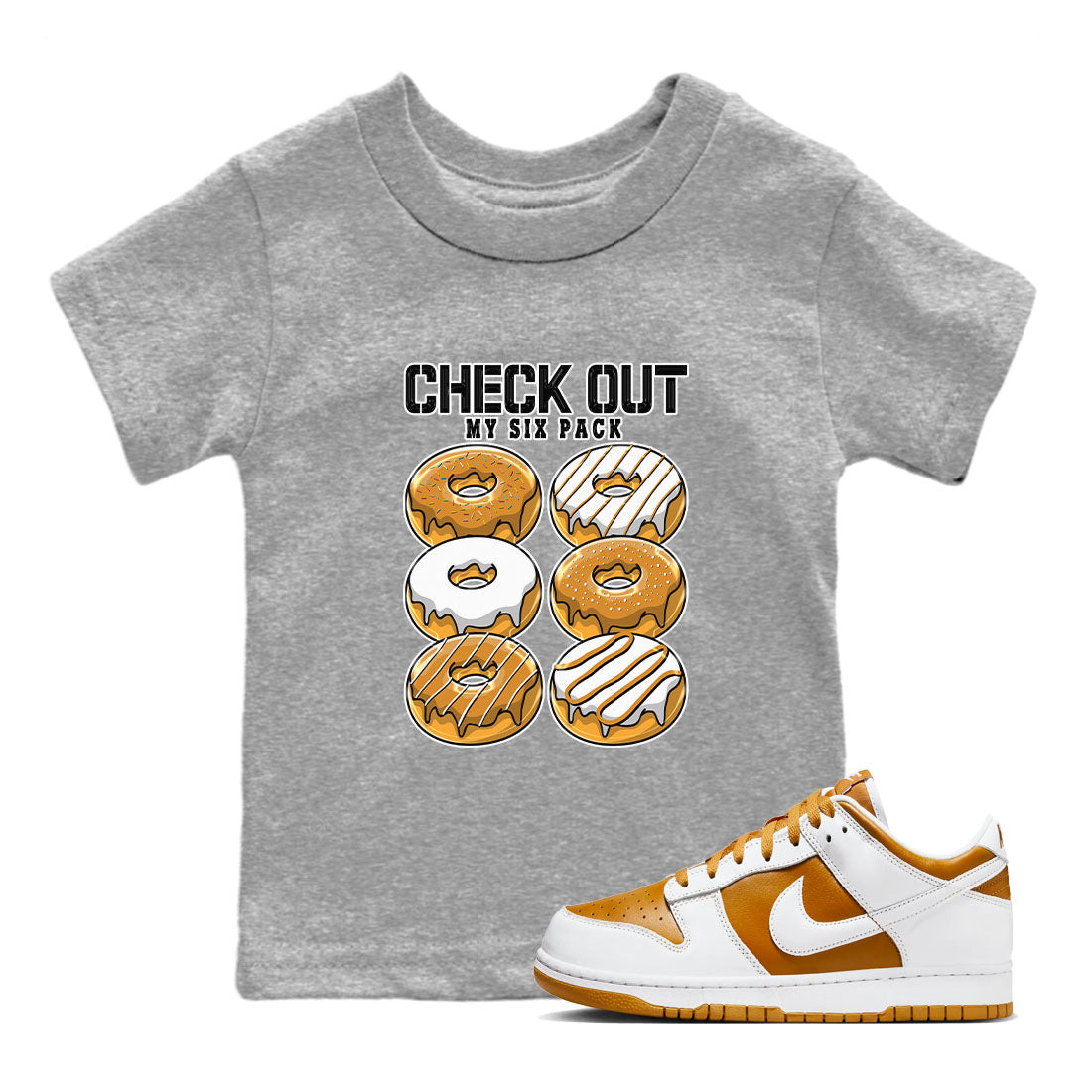 Check Out My Six Pack snkmatch Tees Kids - Dunk Dark Curry