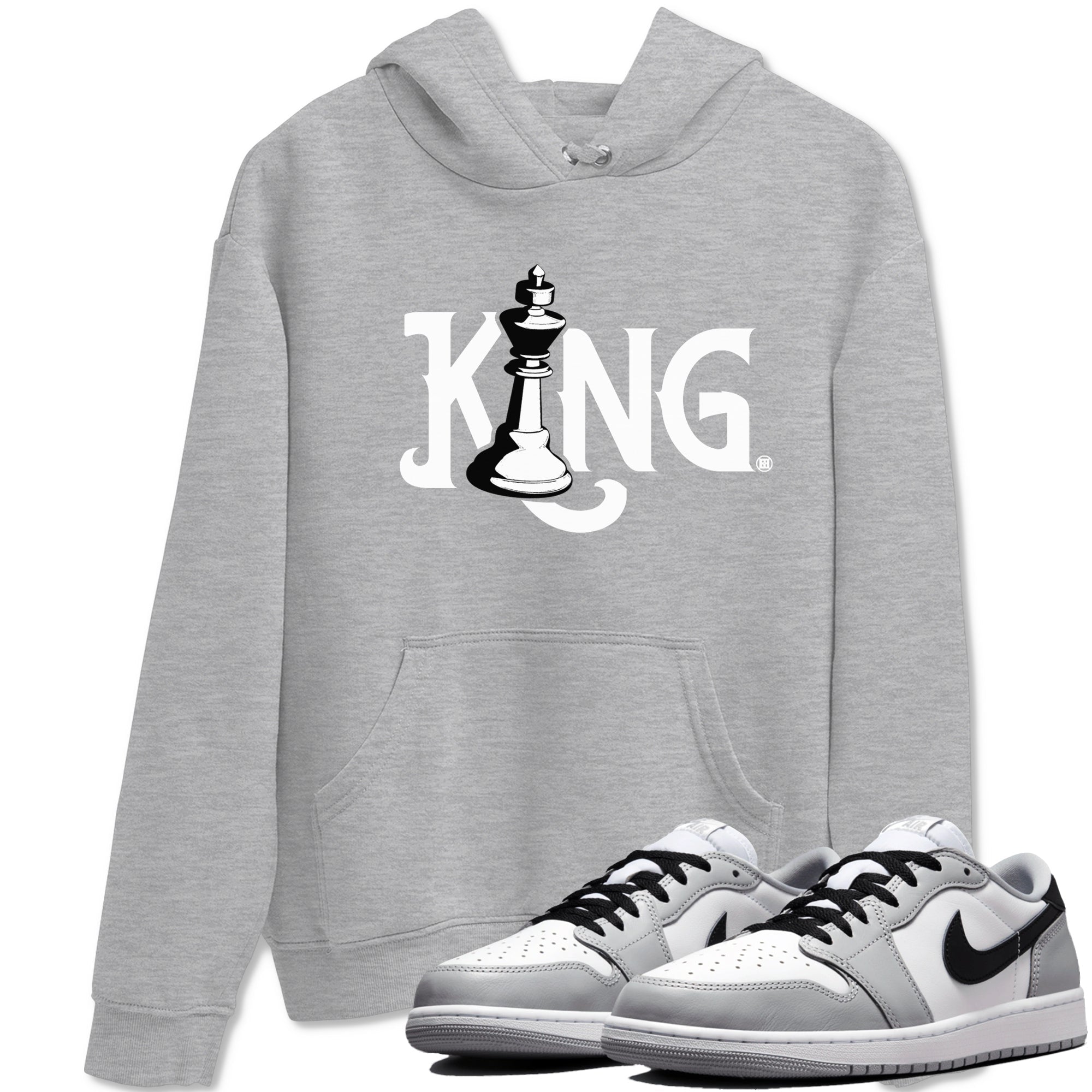 Chess King snkmatch Tees - Air Jordan 1 Wolf Grey