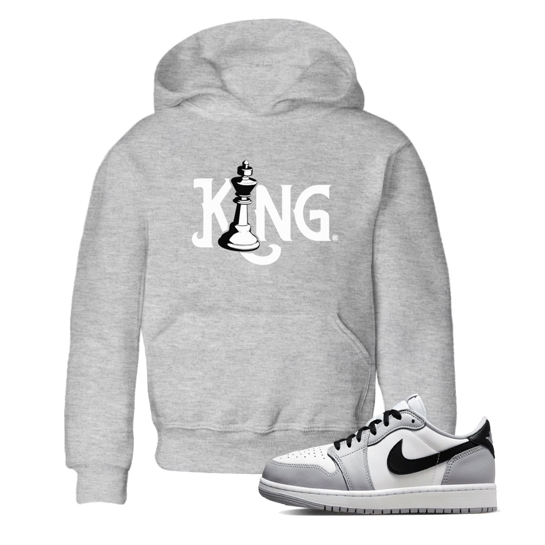 Chess King snkmatch Tees Kids - Air Jordan 1 Wolf Grey