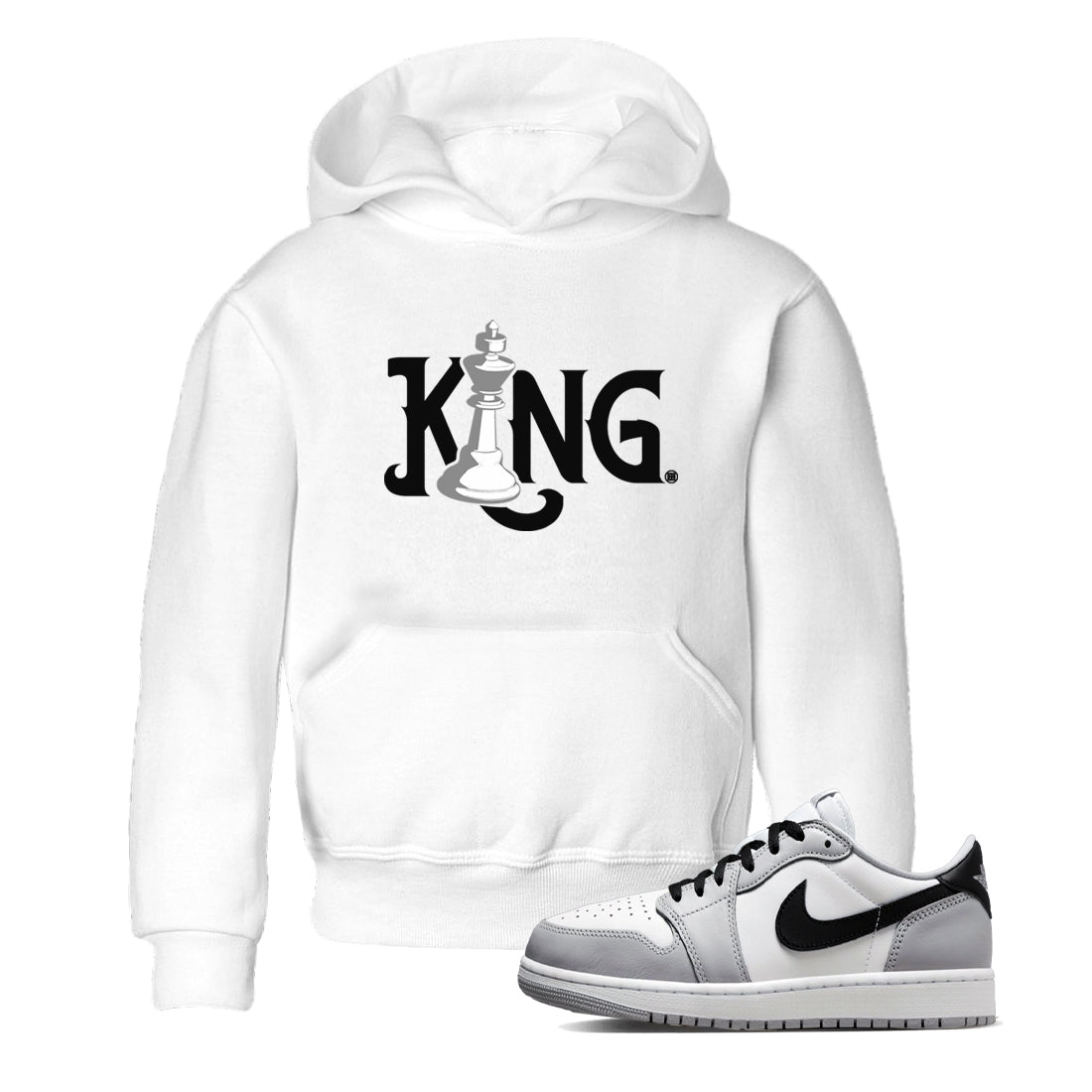 Chess King snkmatch Tees Kids - Air Jordan 1 Wolf Grey