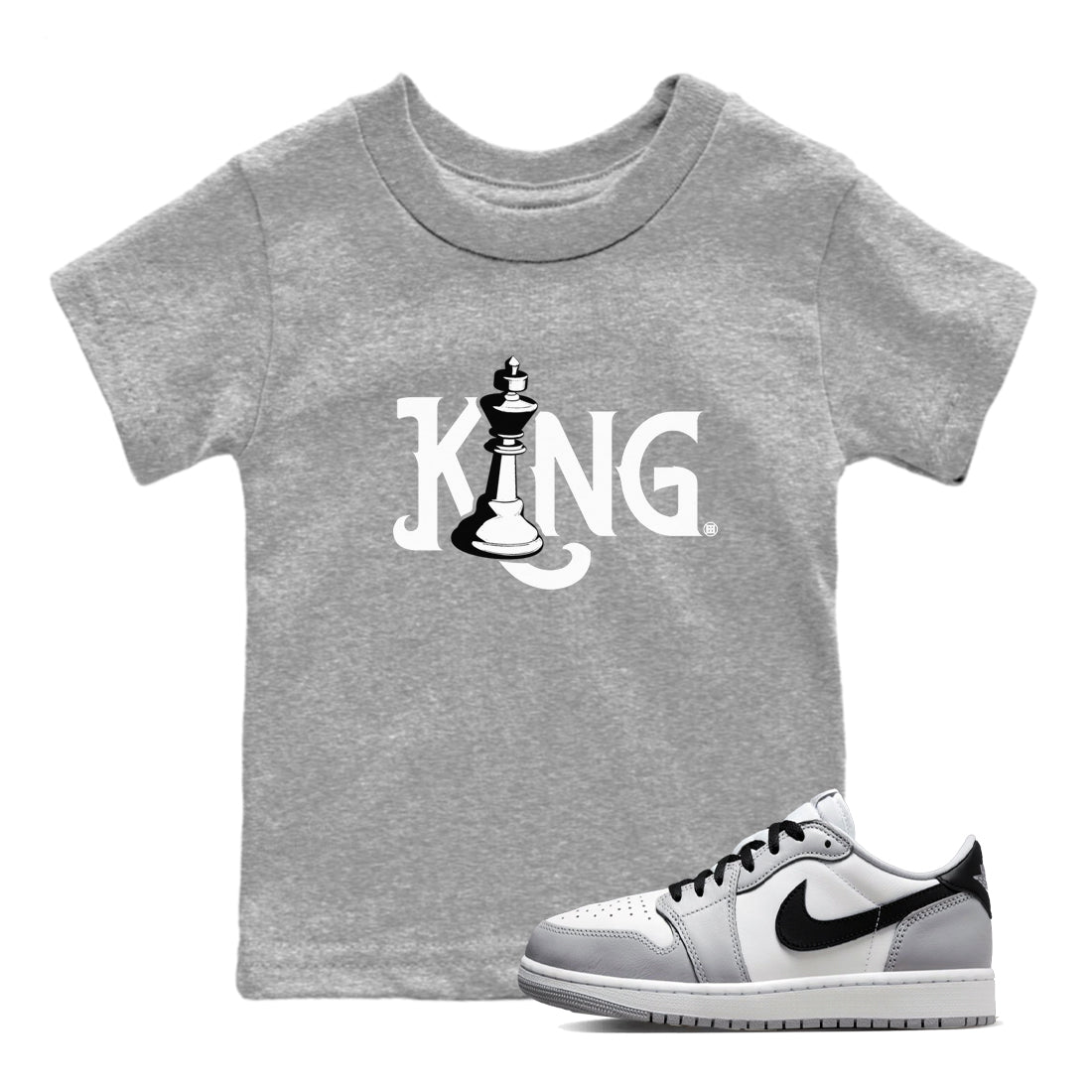 Chess King snkmatch Tees Kids - Air Jordan 1 Wolf Grey