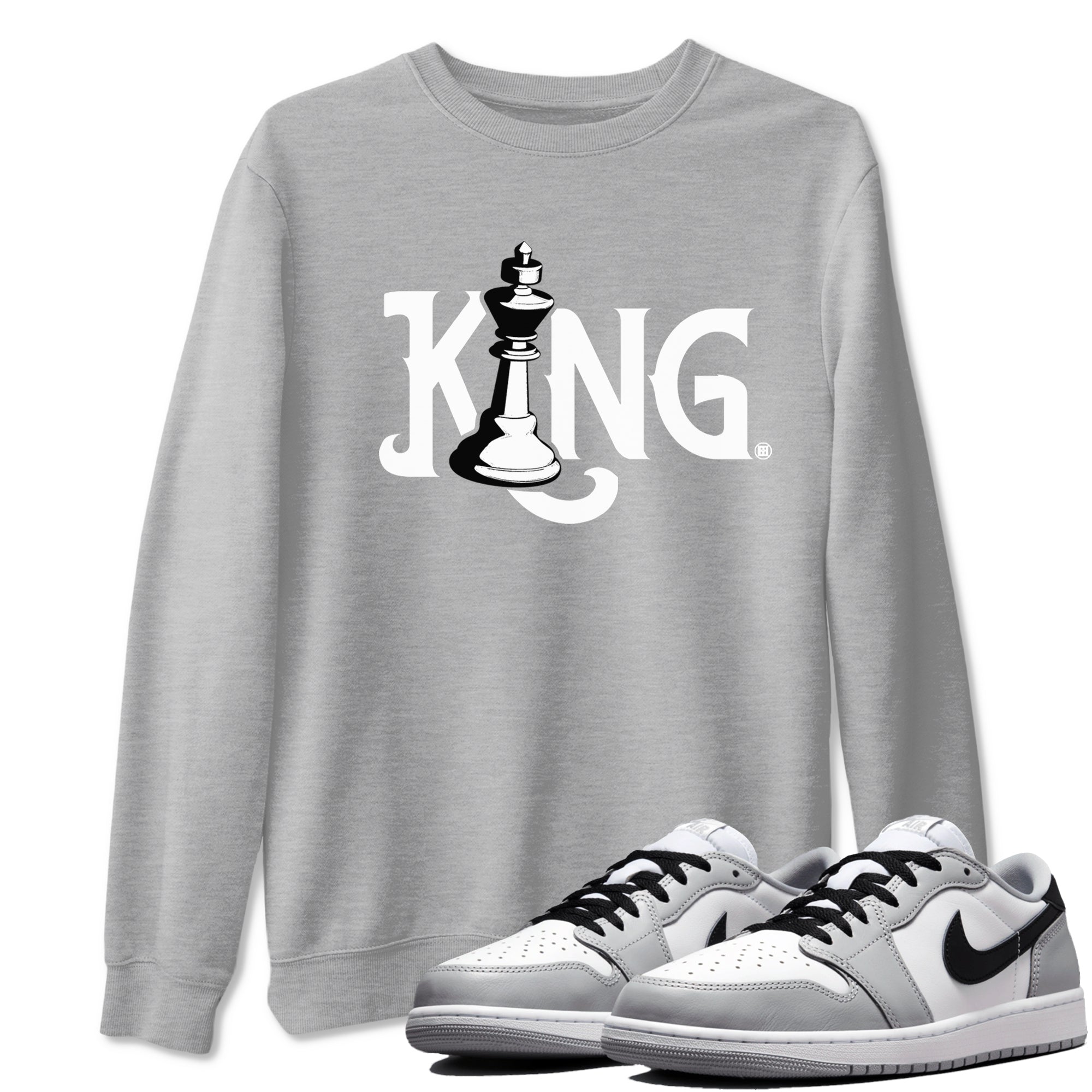 Chess King snkmatch Tees - Air Jordan 1 Wolf Grey