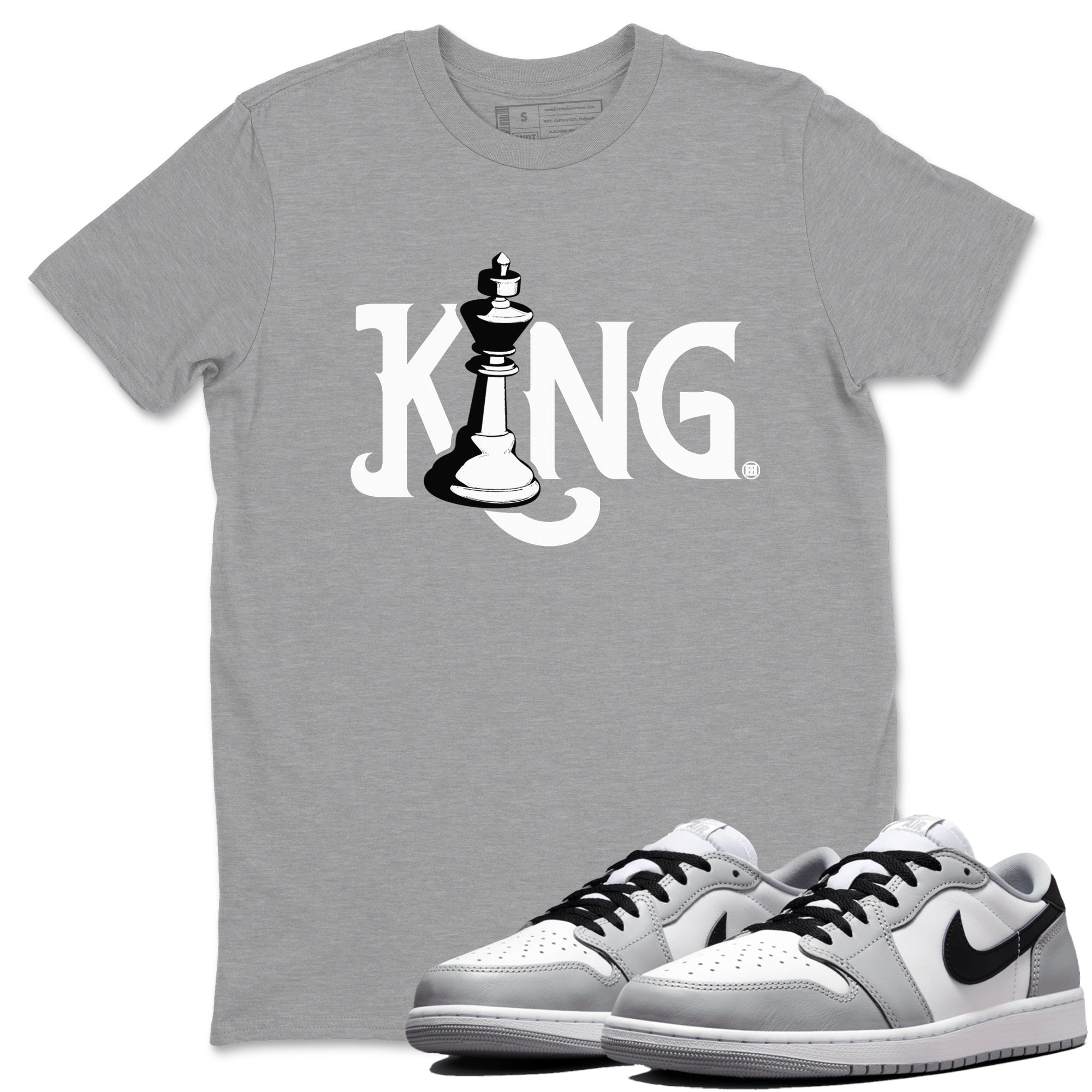 Chess King snkmatch Tees - Air Jordan 1 Wolf Grey