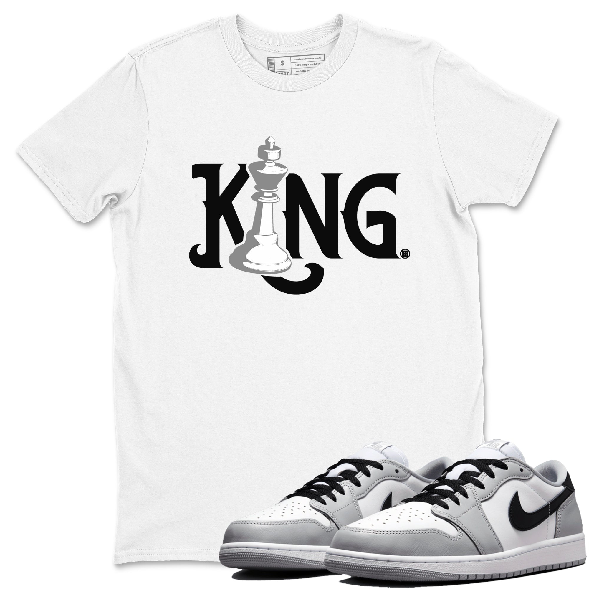 Chess King snkmatch Tees - Air Jordan 1 Wolf Grey