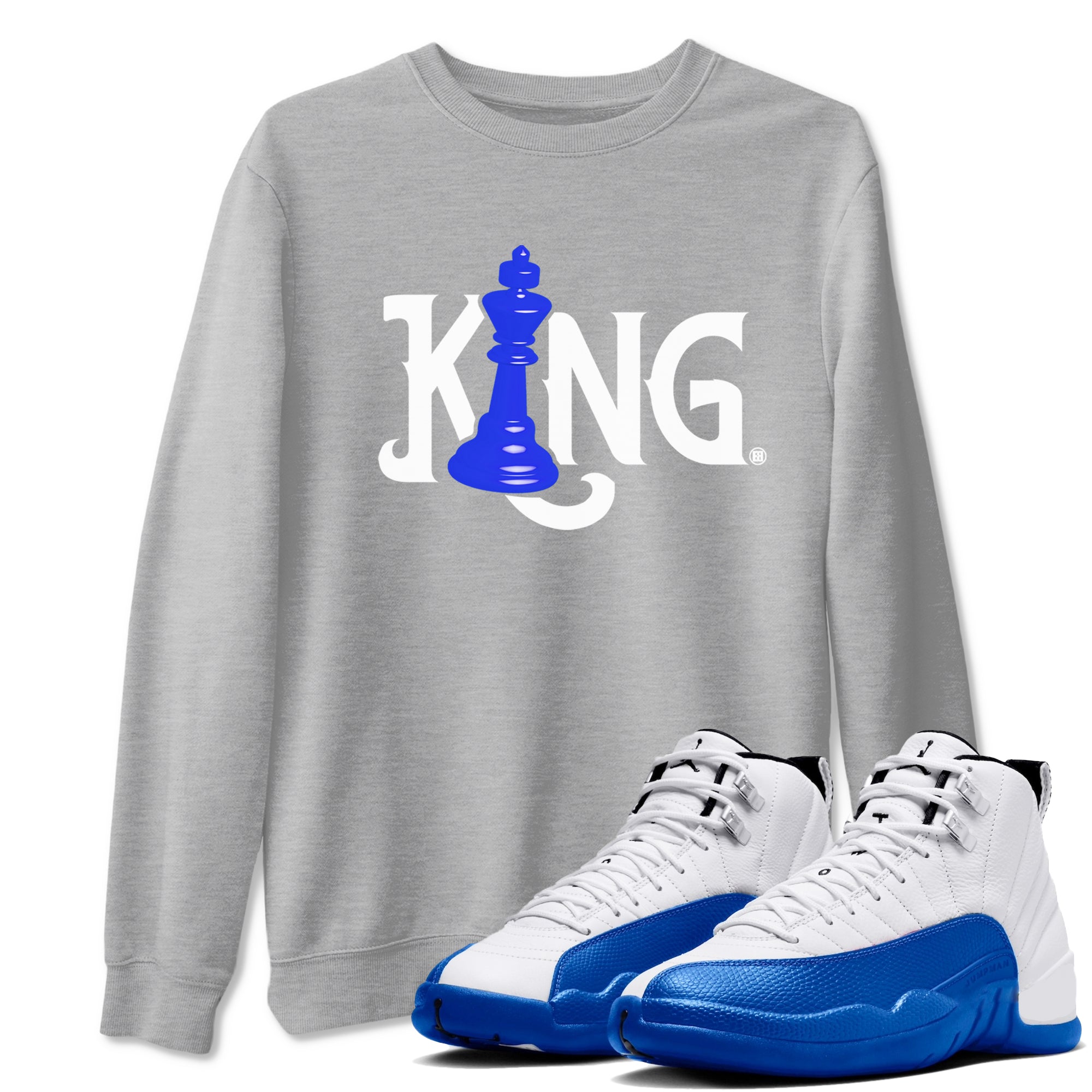 Chess King snkmatch Tees - Air Jordan 12 Blueberry