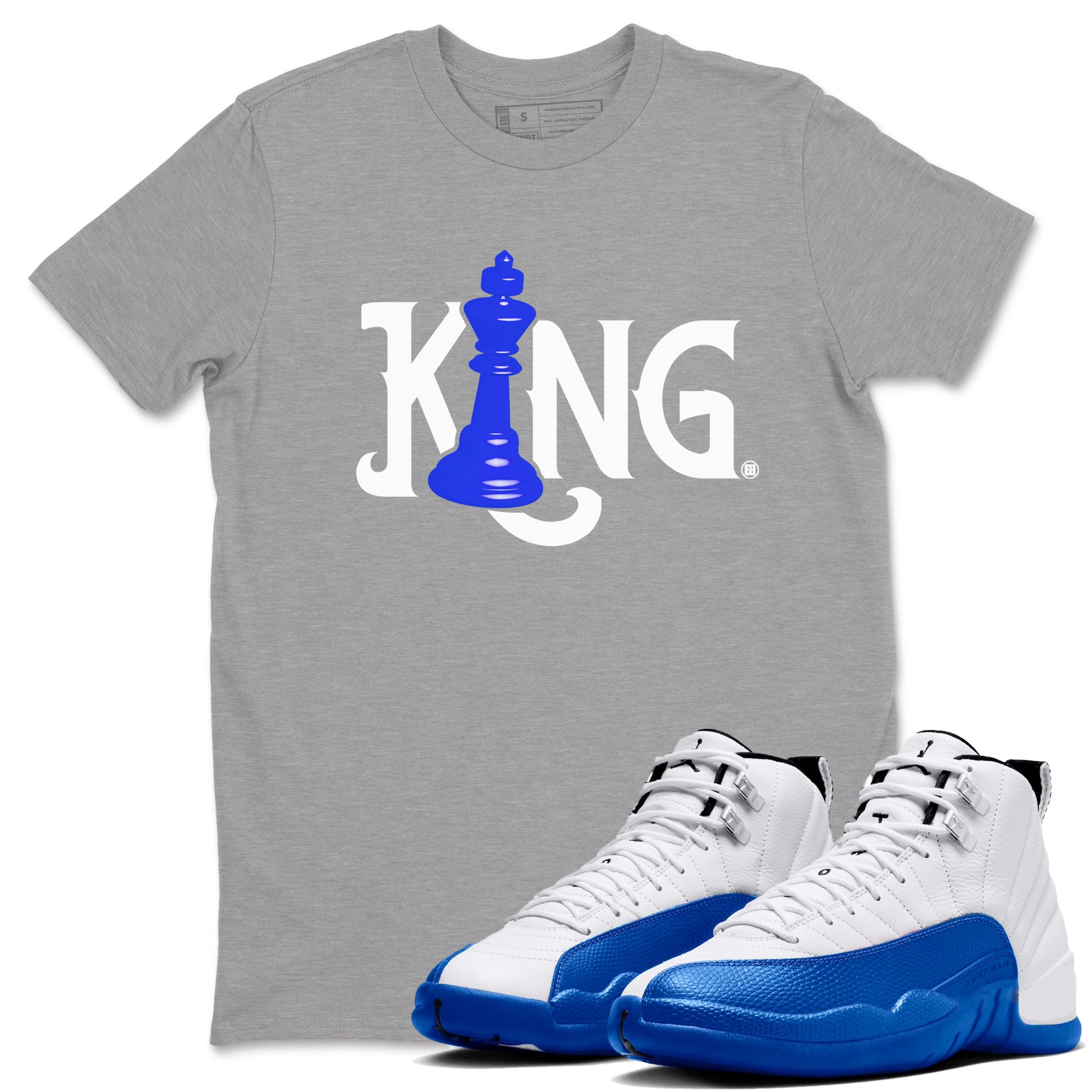 Chess King snkmatch Tees - Air Jordan 12 Blueberry