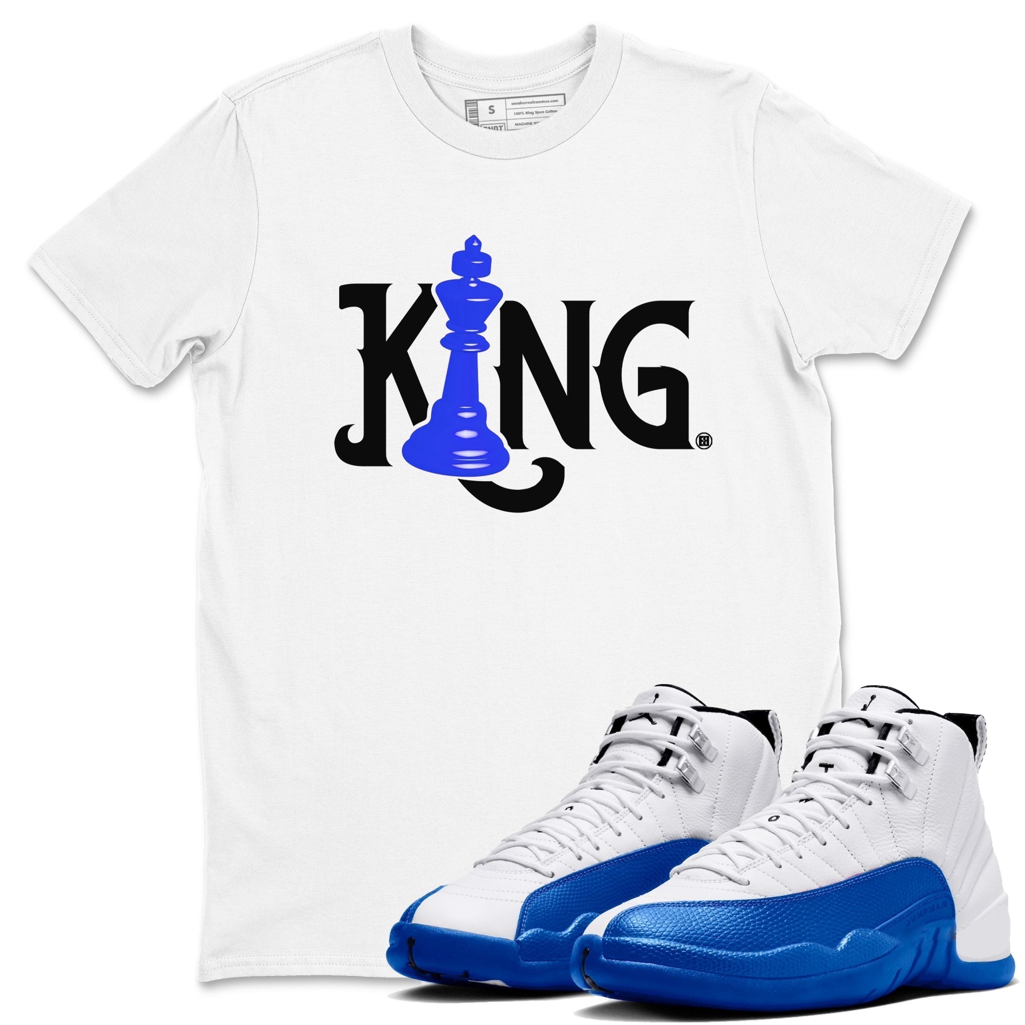 Chess King snkmatch Tees - Air Jordan 12 Blueberry
