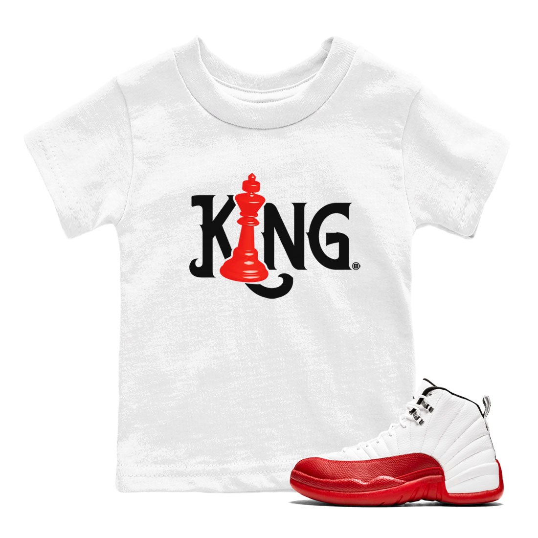 Chess King snkmatch Tees Kids - Air Jordan 12 Cherry