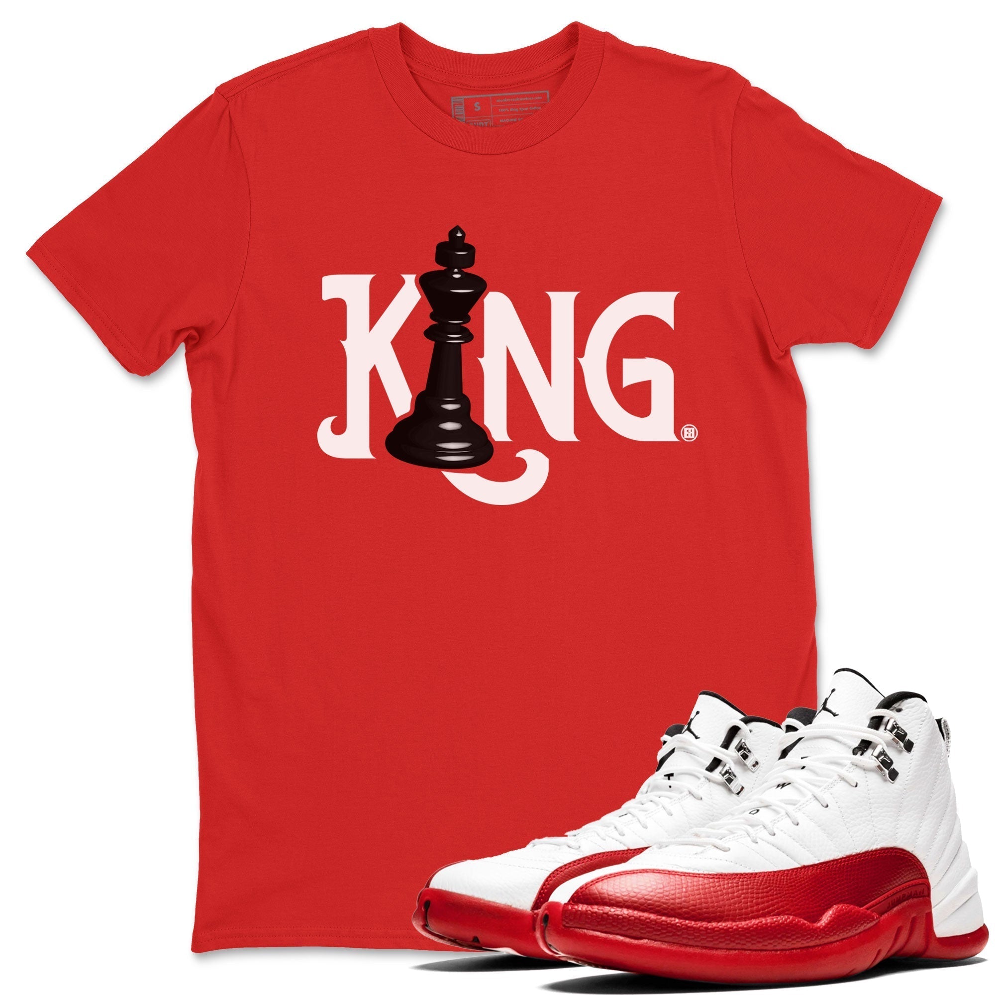 Chess King snkmatch Tees - Air Jordan 12 Cherry