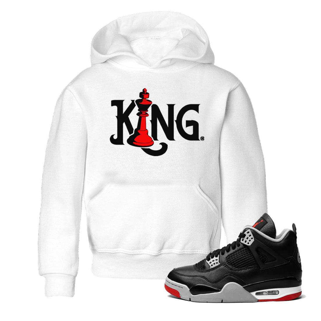 Chess King snkmatch Tees Kids - Air Jordan 4 Bred Reimagined