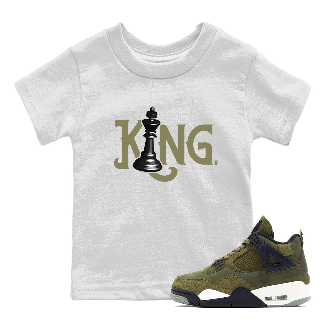 Chess King snkmatch Tee Kids - Air Jordan 4 Medium Olive
