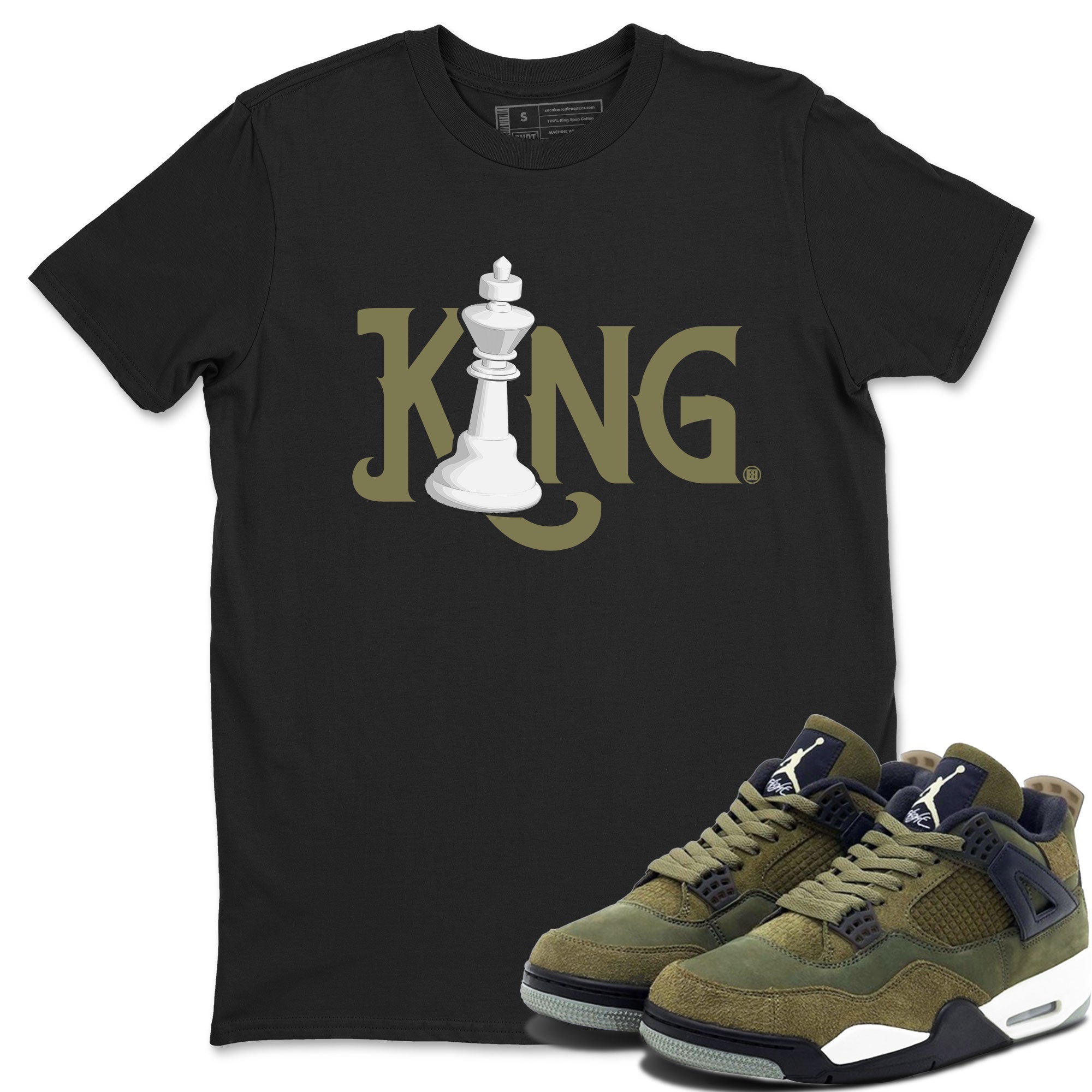 Chess King snkmatch Tee - Air Jordan 4 Medium Olive