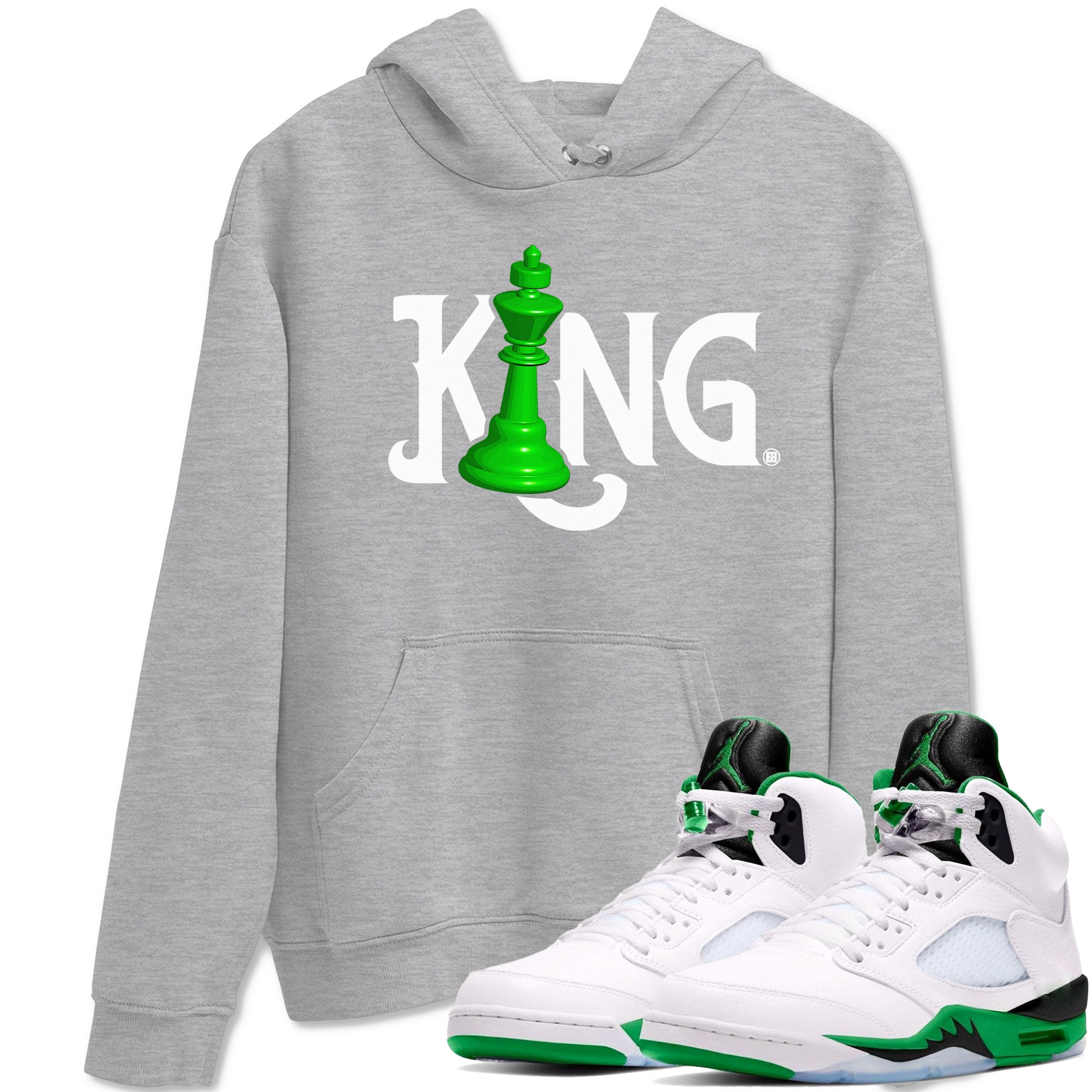 Chess King snkmatch Tees - Air Jordan 5 Lucky Green