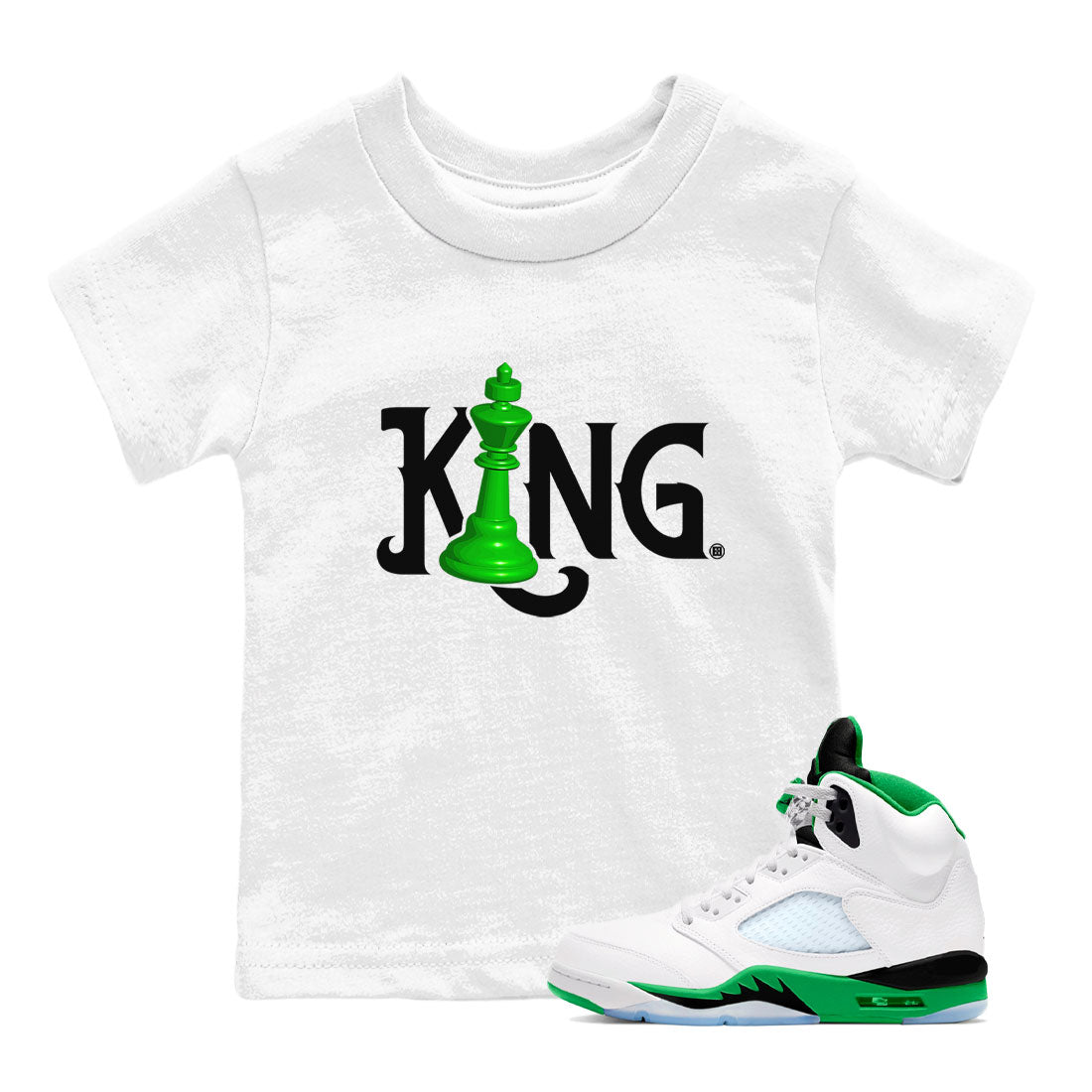 Chess King snkmatch Tees Kids - Air Jordan 5 Lucky Green
