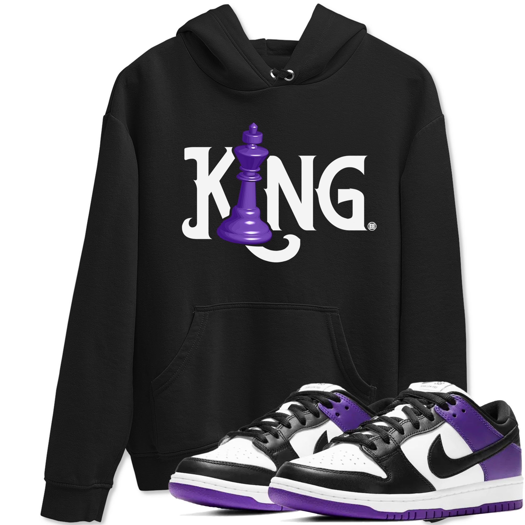 Chess King snkmatch Tees - Dunk Low Court Purple
