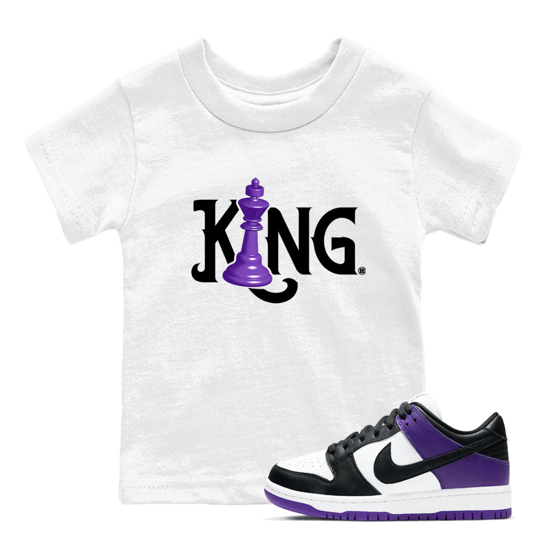 Chess King snkmatch Tees Kids - Dunk Low Court Purple