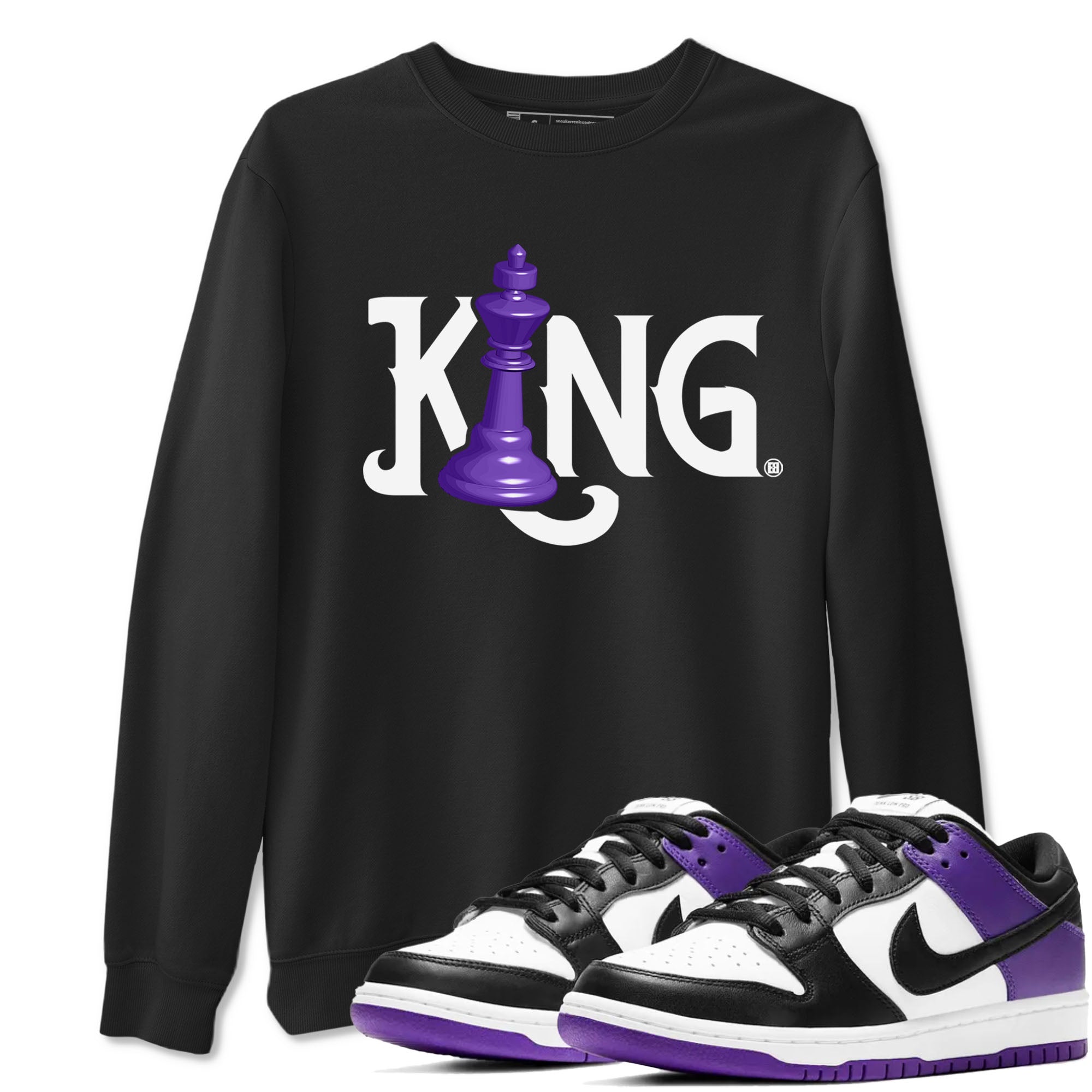 Chess King snkmatch Tees - Dunk Low Court Purple