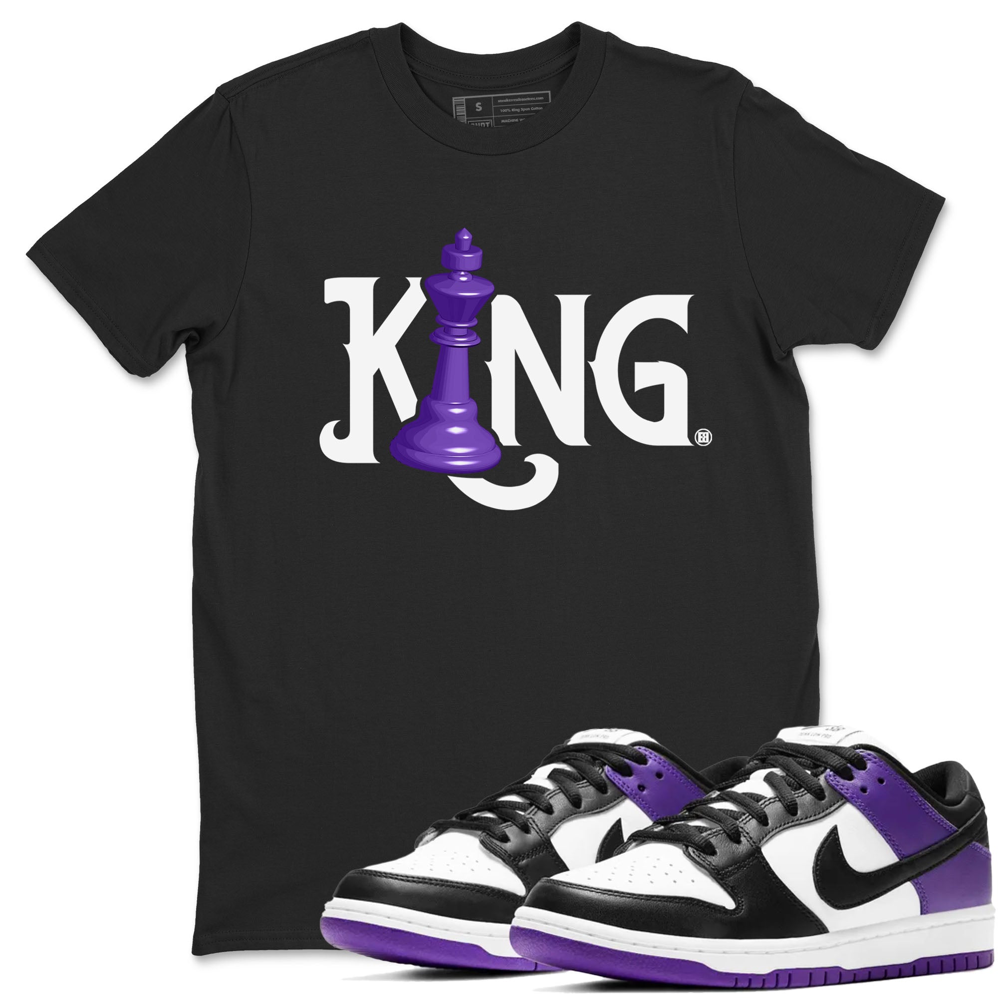 Chess King snkmatch Tees - Dunk Low Court Purple