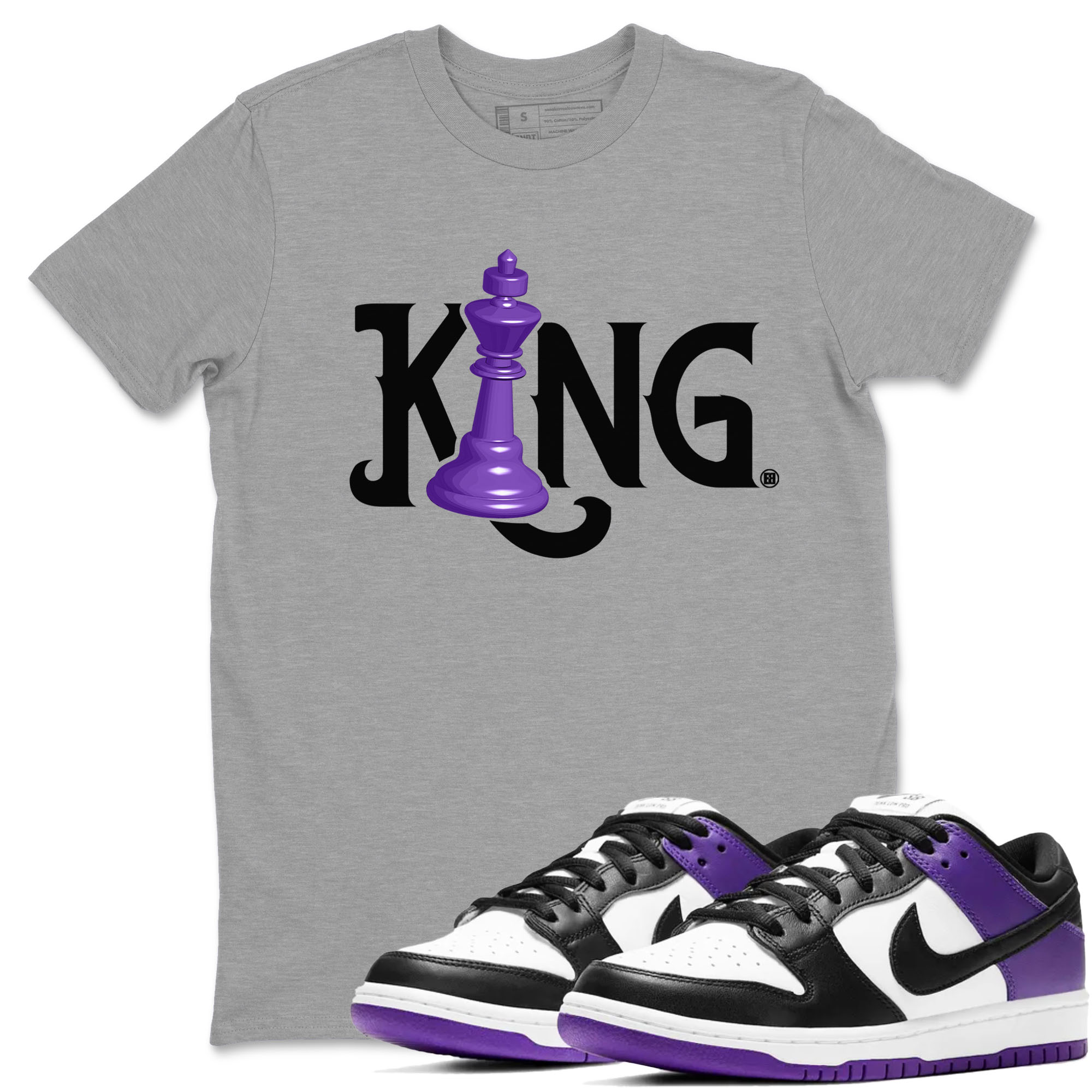 Chess King snkmatch Tees - Dunk Low Court Purple