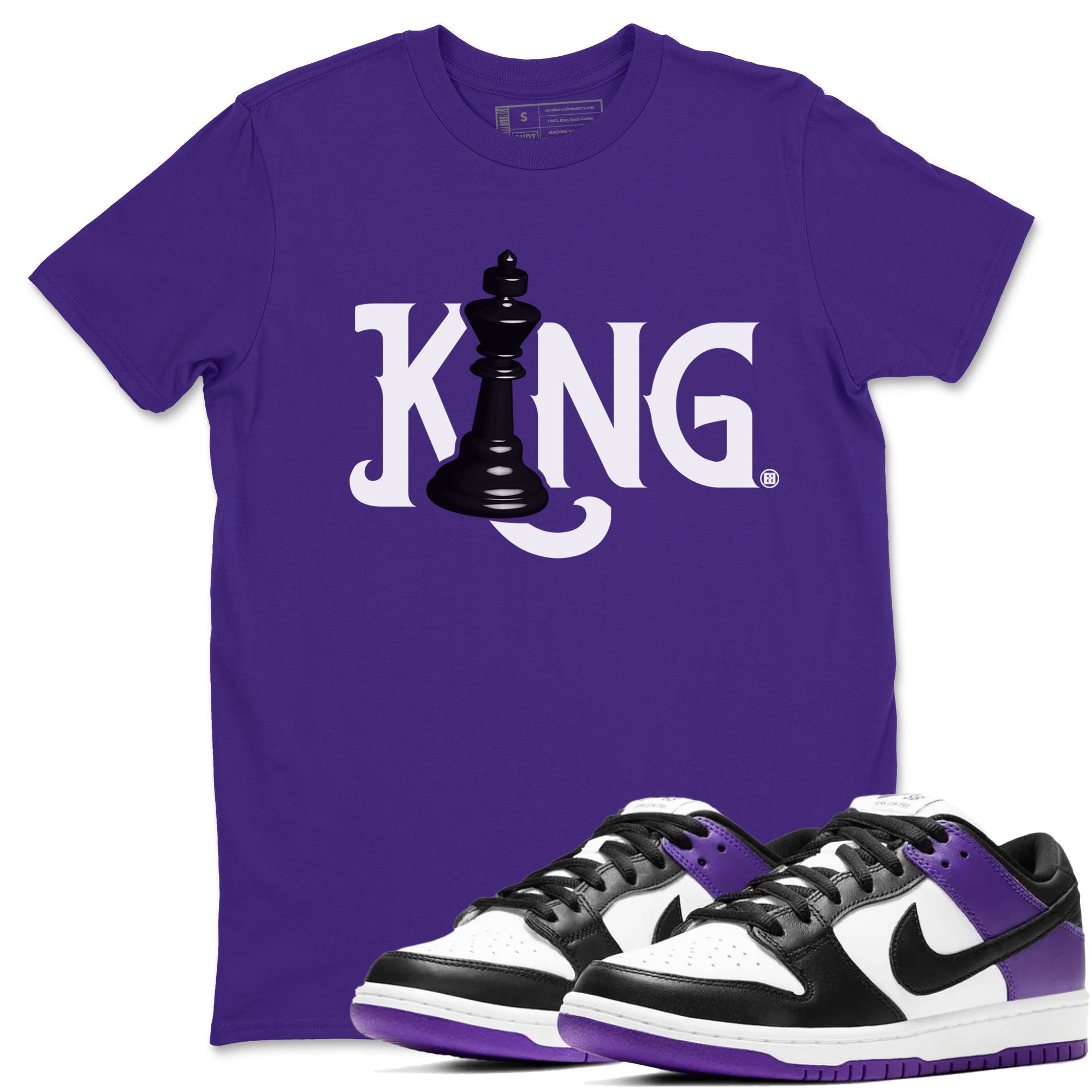 Chess King snkmatch Tees - Dunk Low Court Purple