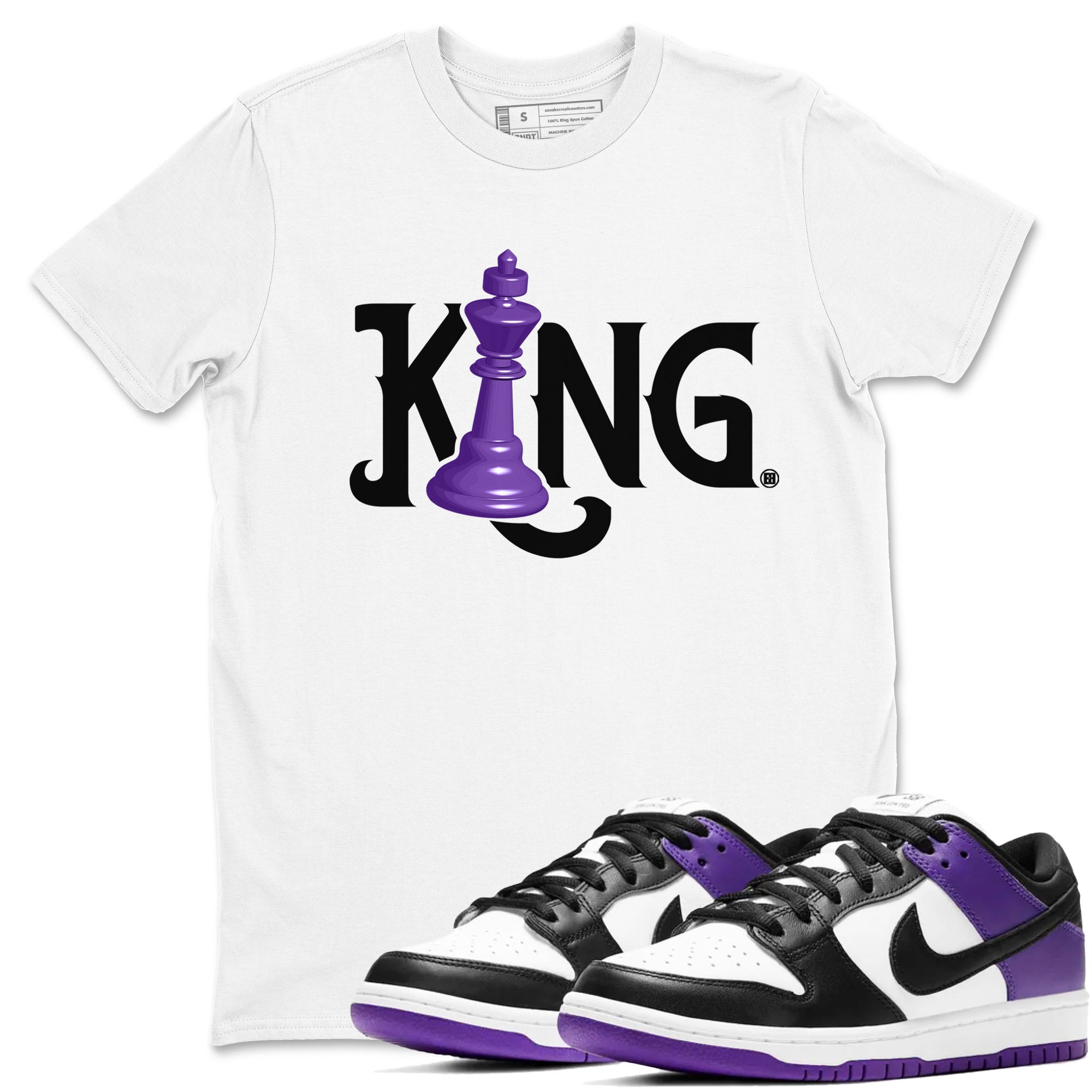 Chess King snkmatch Tees - Dunk Low Court Purple