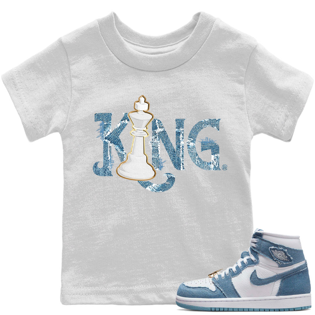 Chess King Kids Tops - Air Jordan 1 Denim